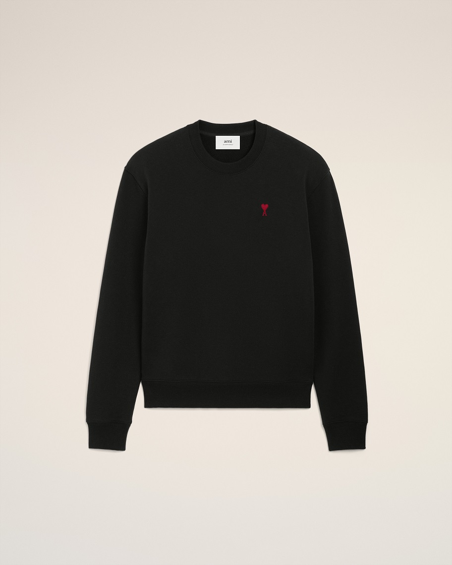 AMI PARIS de Coeur Sweatshirt in Black/Red