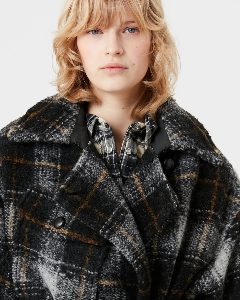 Isabel Marant Étoile Laurie Coat Anthracite Check