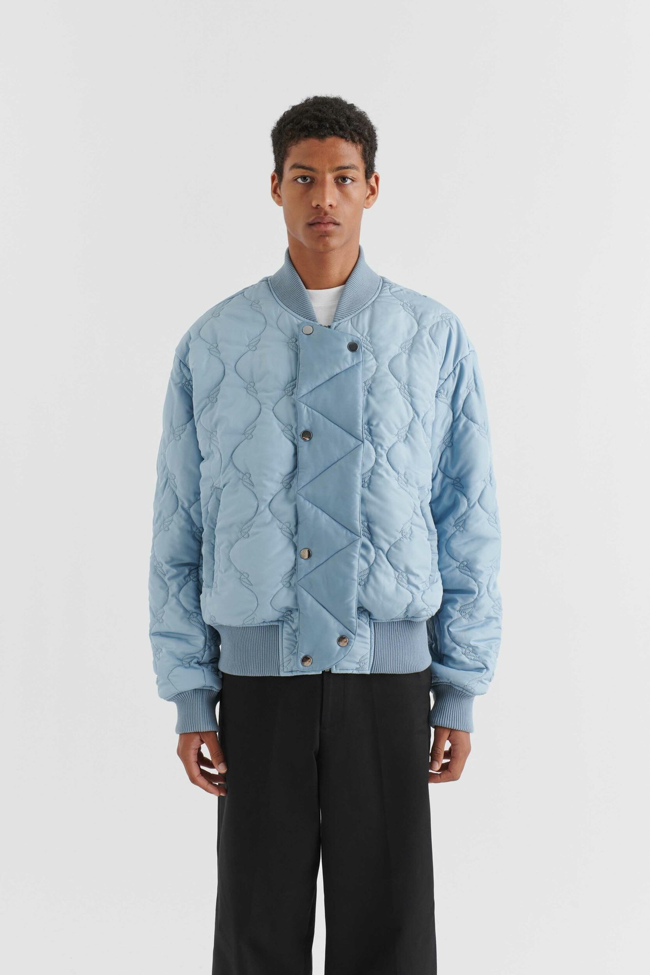 AXEL ARIGATO Annex Bomber Jacket in Bleached Blue XL