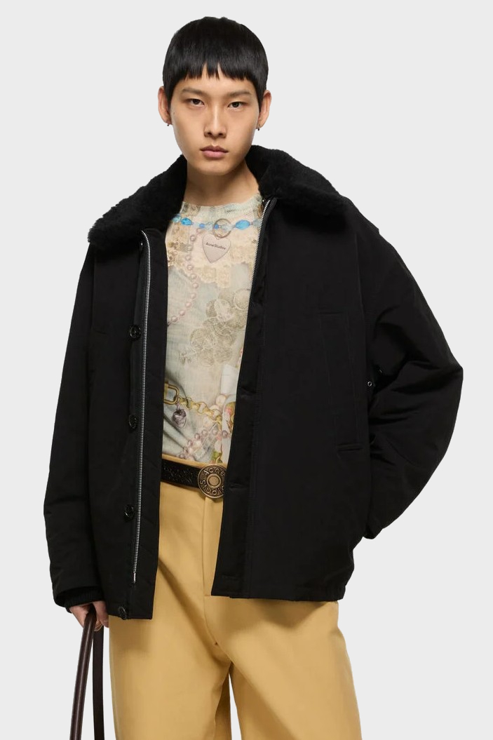 ACNE STUDIOS Oversize Padded Nylon Jacket in Black ACNE STUDIOS Oversize Padded Nylon Jacket in Black