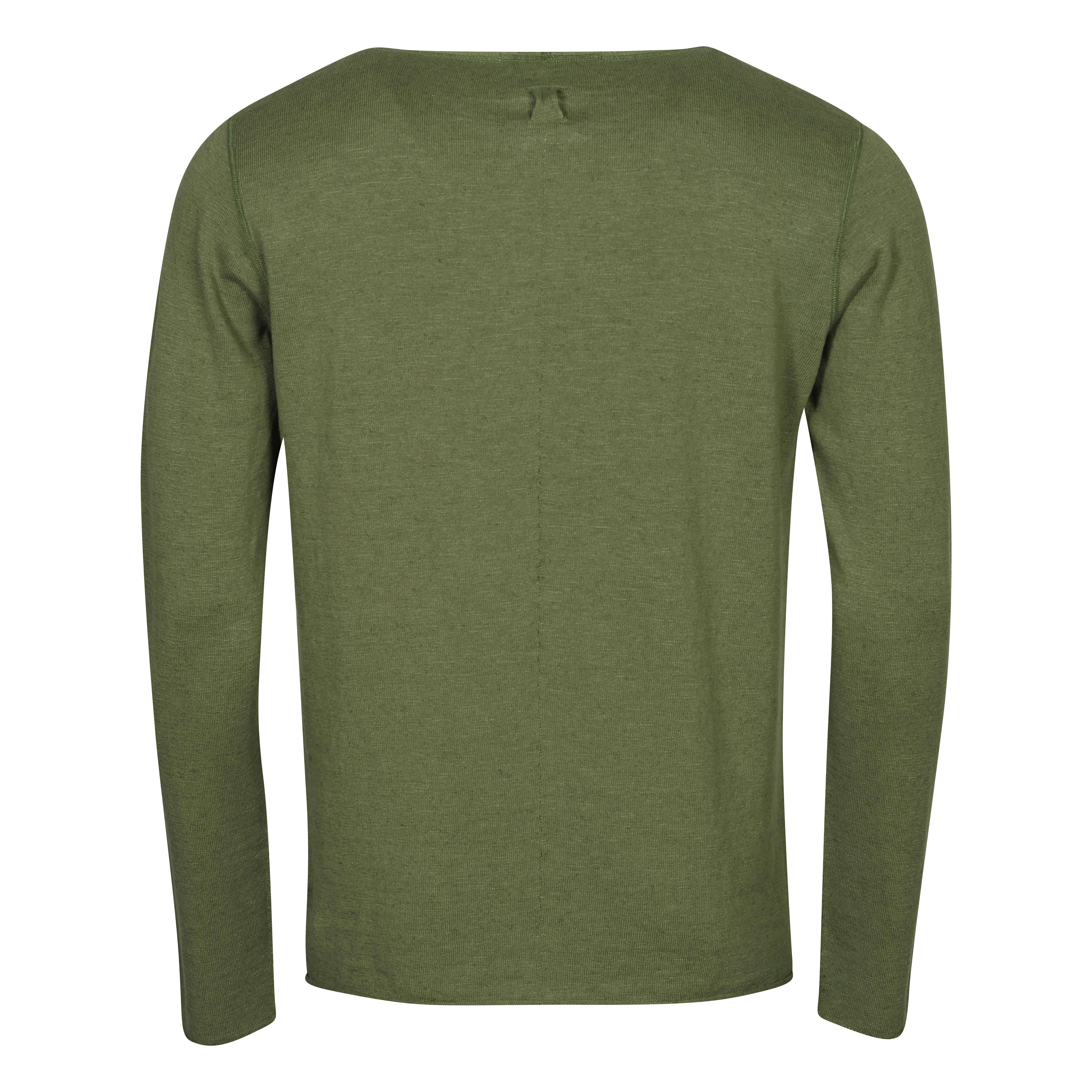 Hannes Roether V-Neck Knit Sweater in Pesto