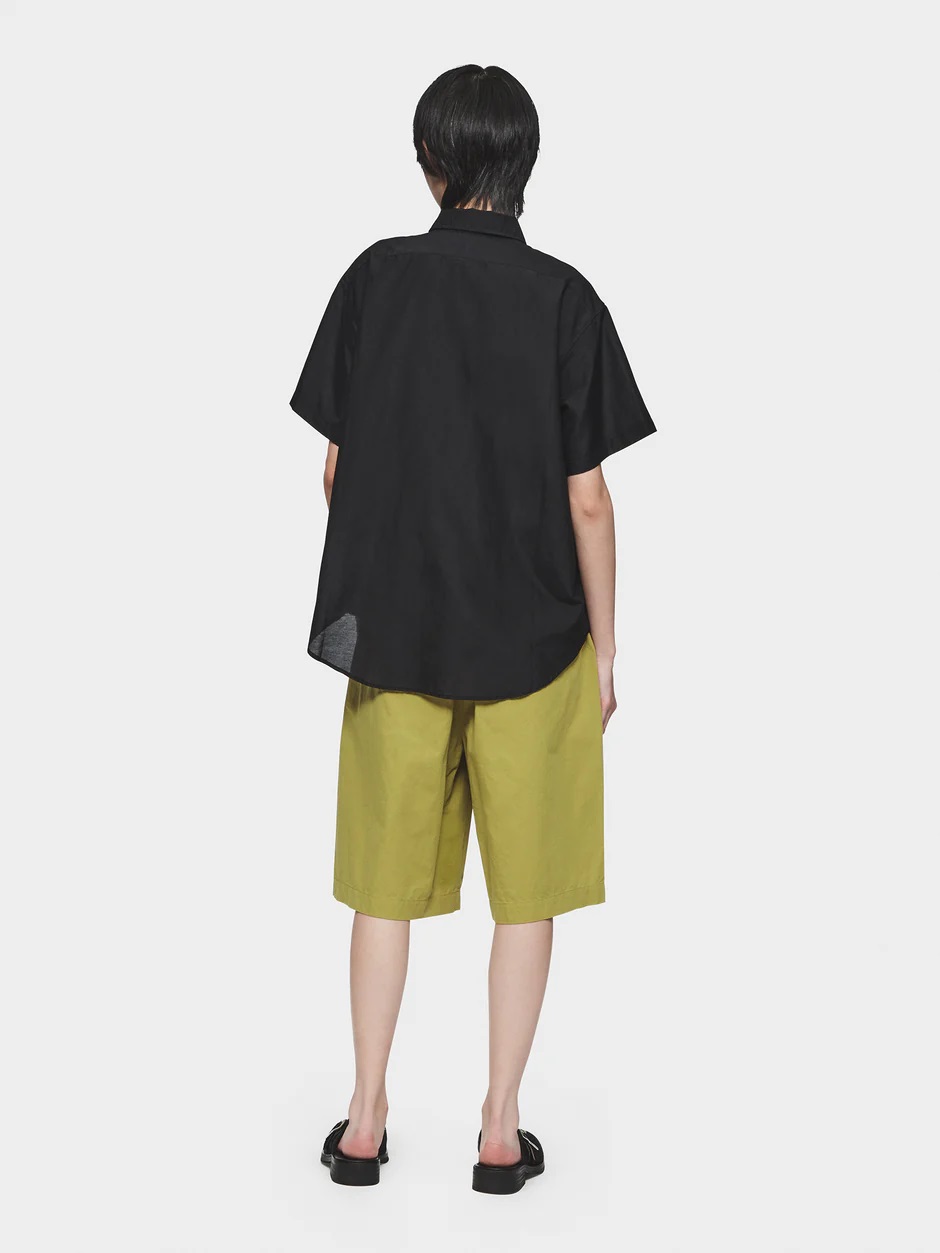6397 S/S Cotton Silk Shirt in Black S