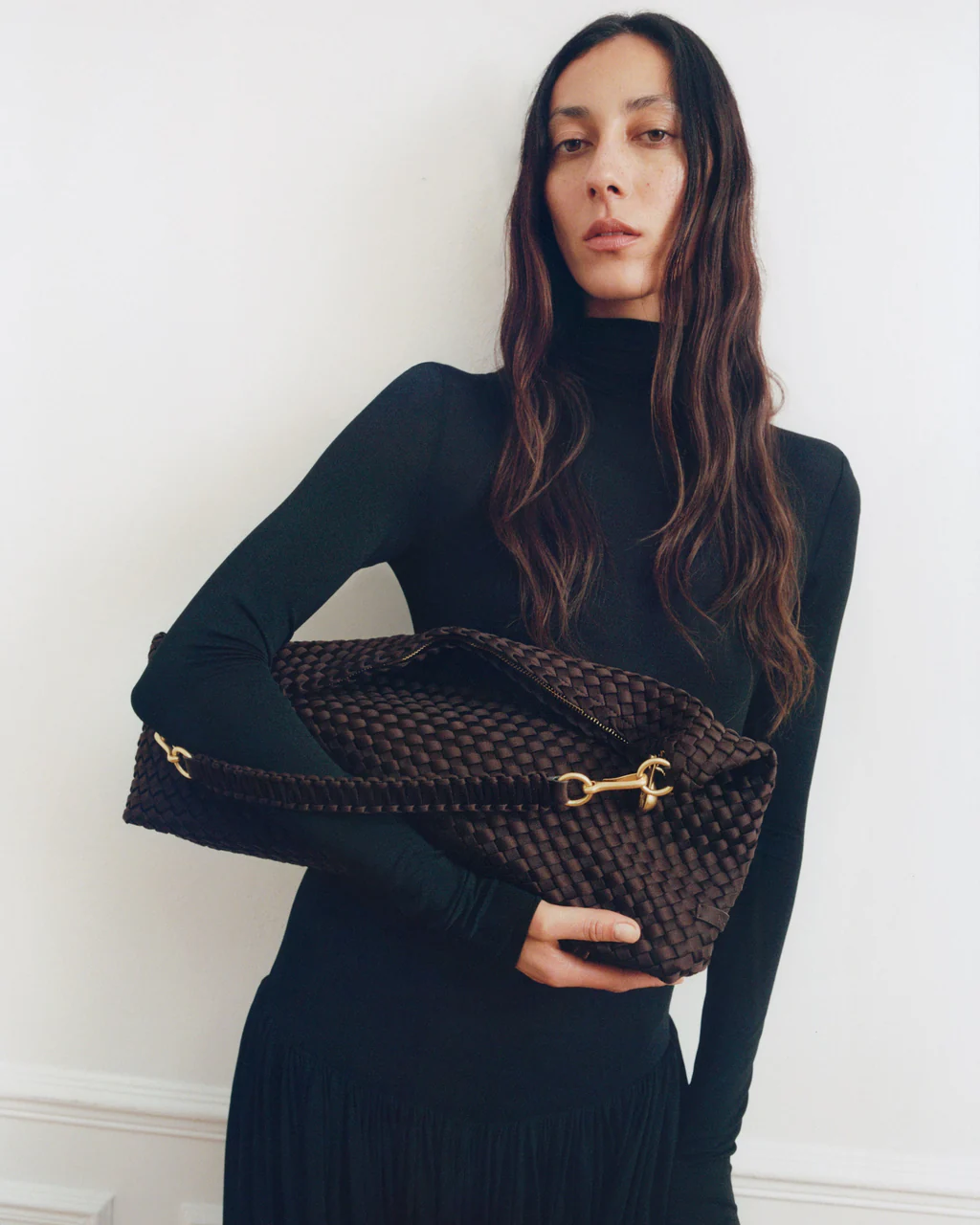 NAGHEDI Handwoven Porto Half-Moon in Chocolate