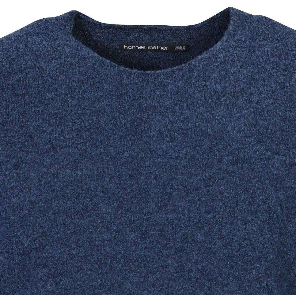 Hannes Roether Fluffy Knit Sweater Sober in Blue/Black