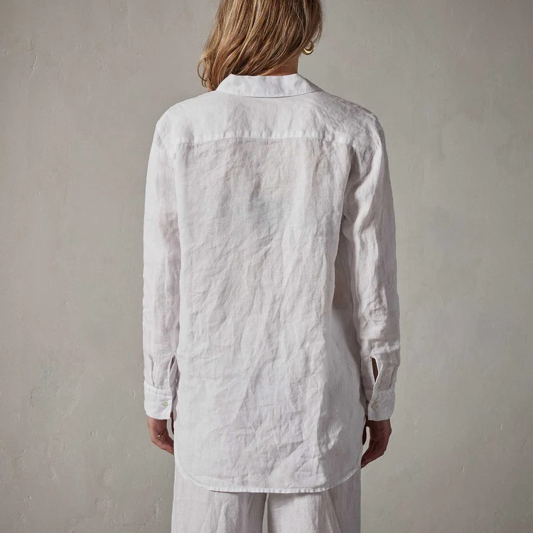 JAMES PERSE Light Weight Linen Shirt in White