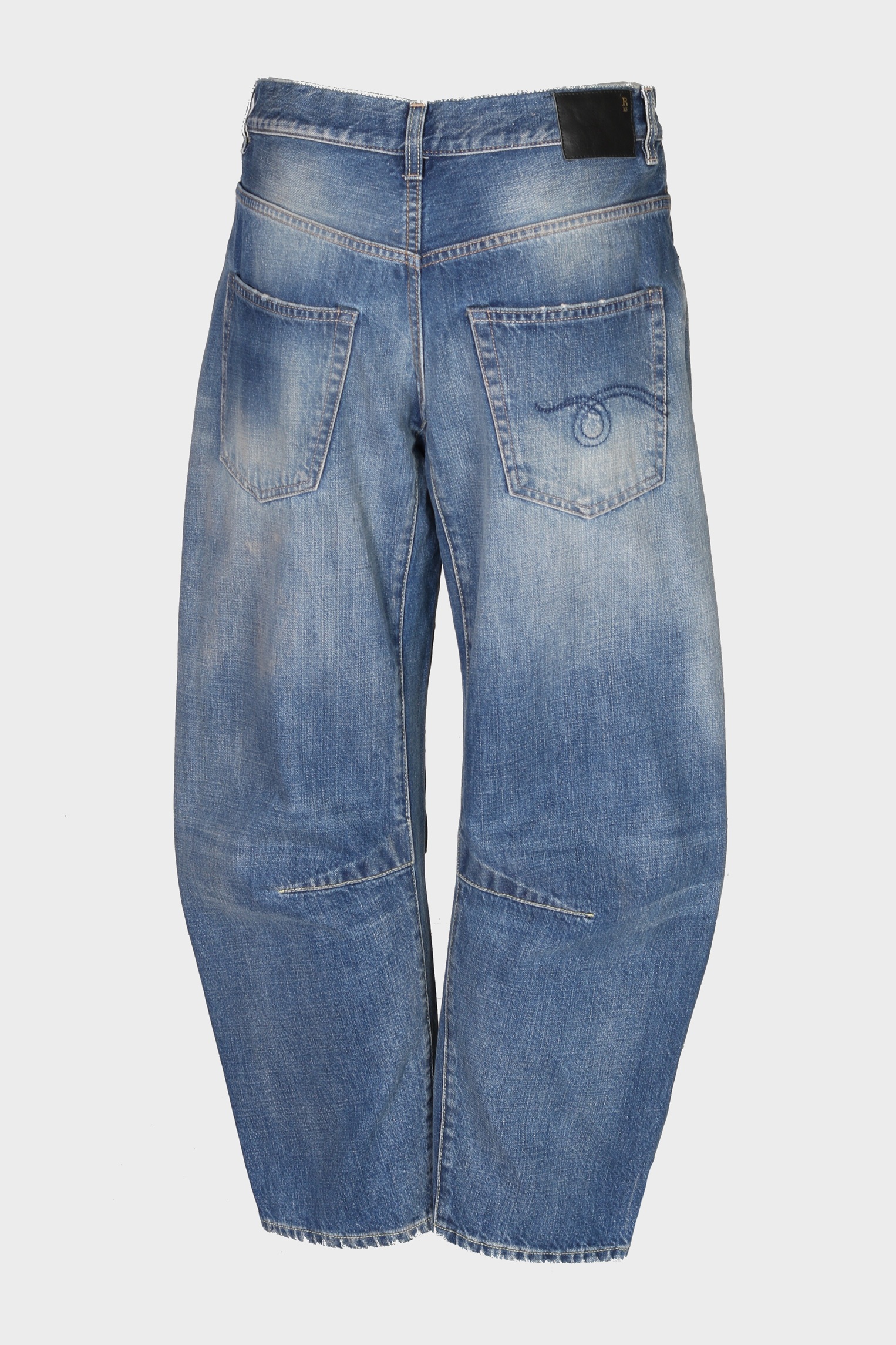 R13 Articulated Knee X-BF Jeans in Hackney Blue