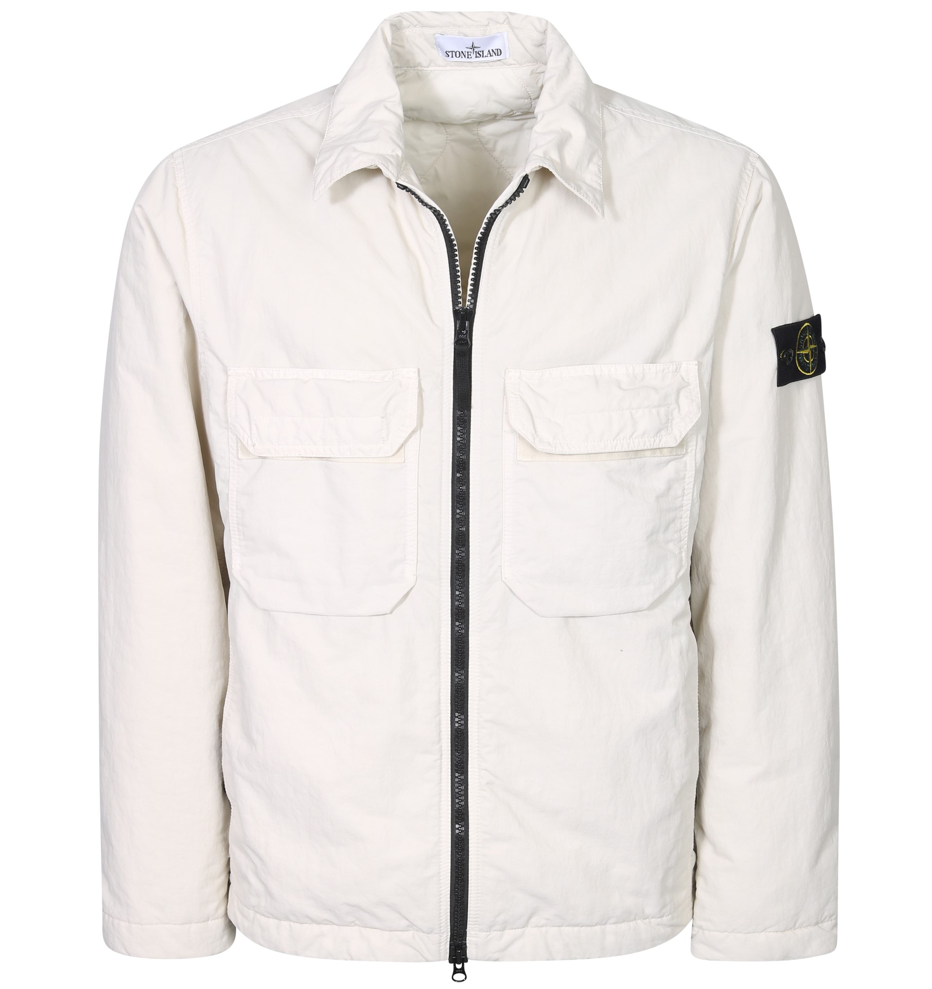 STONE ISLAND Opaque Nylon Twill Jacket in Cream