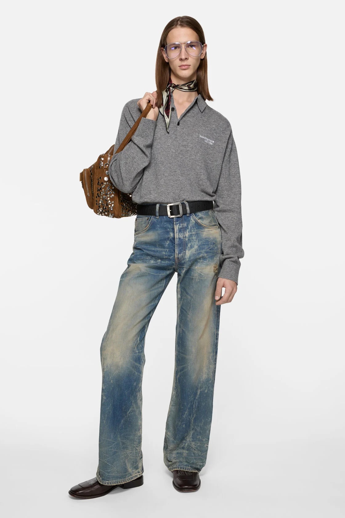 ACNE STUDIOS Reversible Leather Belt in Black/Brown