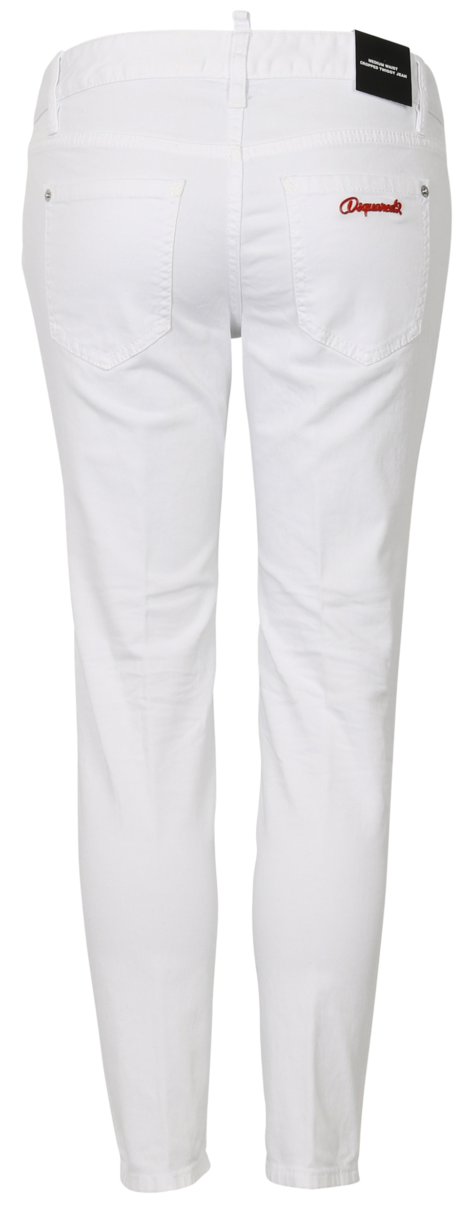 D2 Dsquared Jeans Medium Waist Cropped Twiggy white