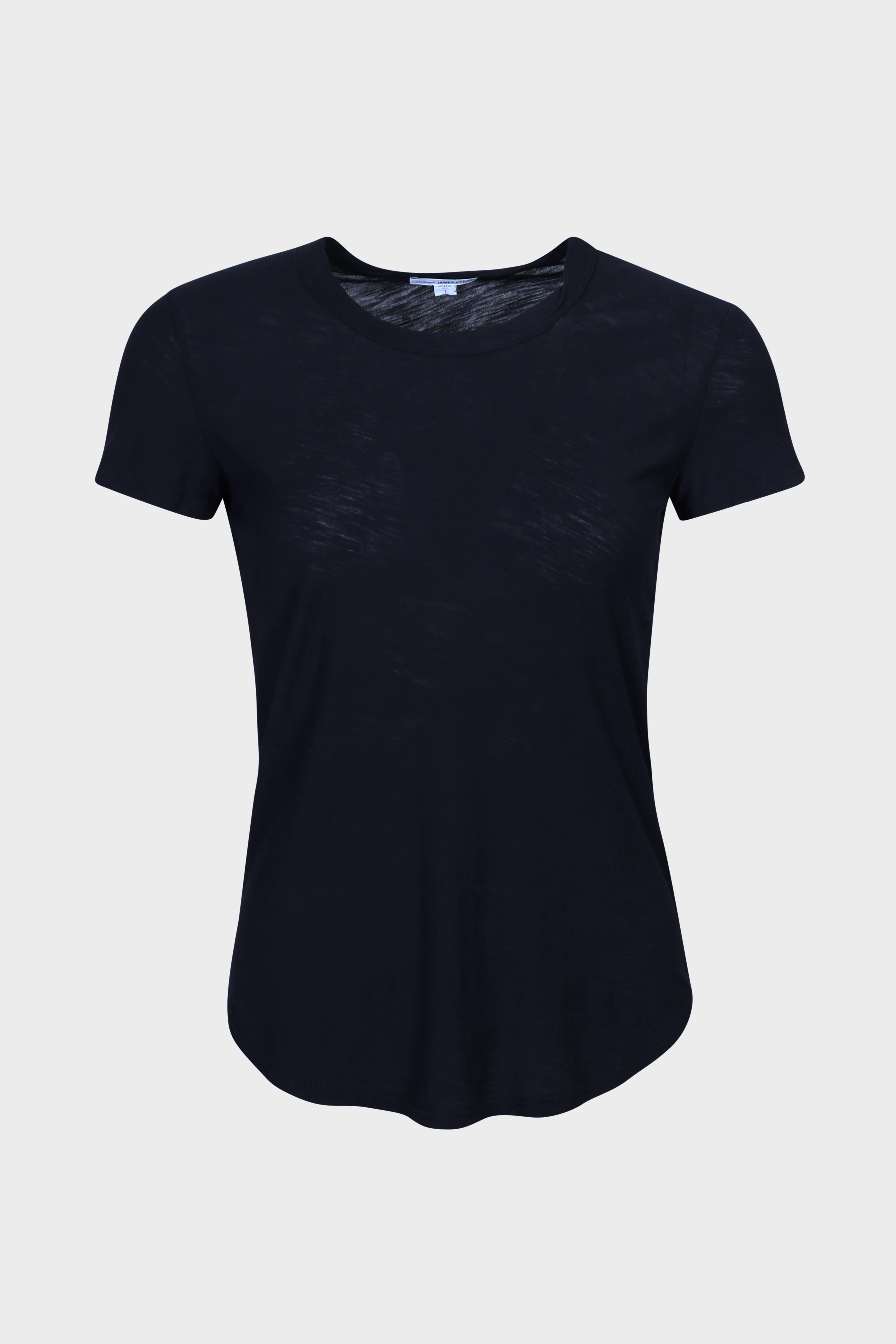 JAMES PERSE Sheer Slub Crew Neck T-Shirt in Navy