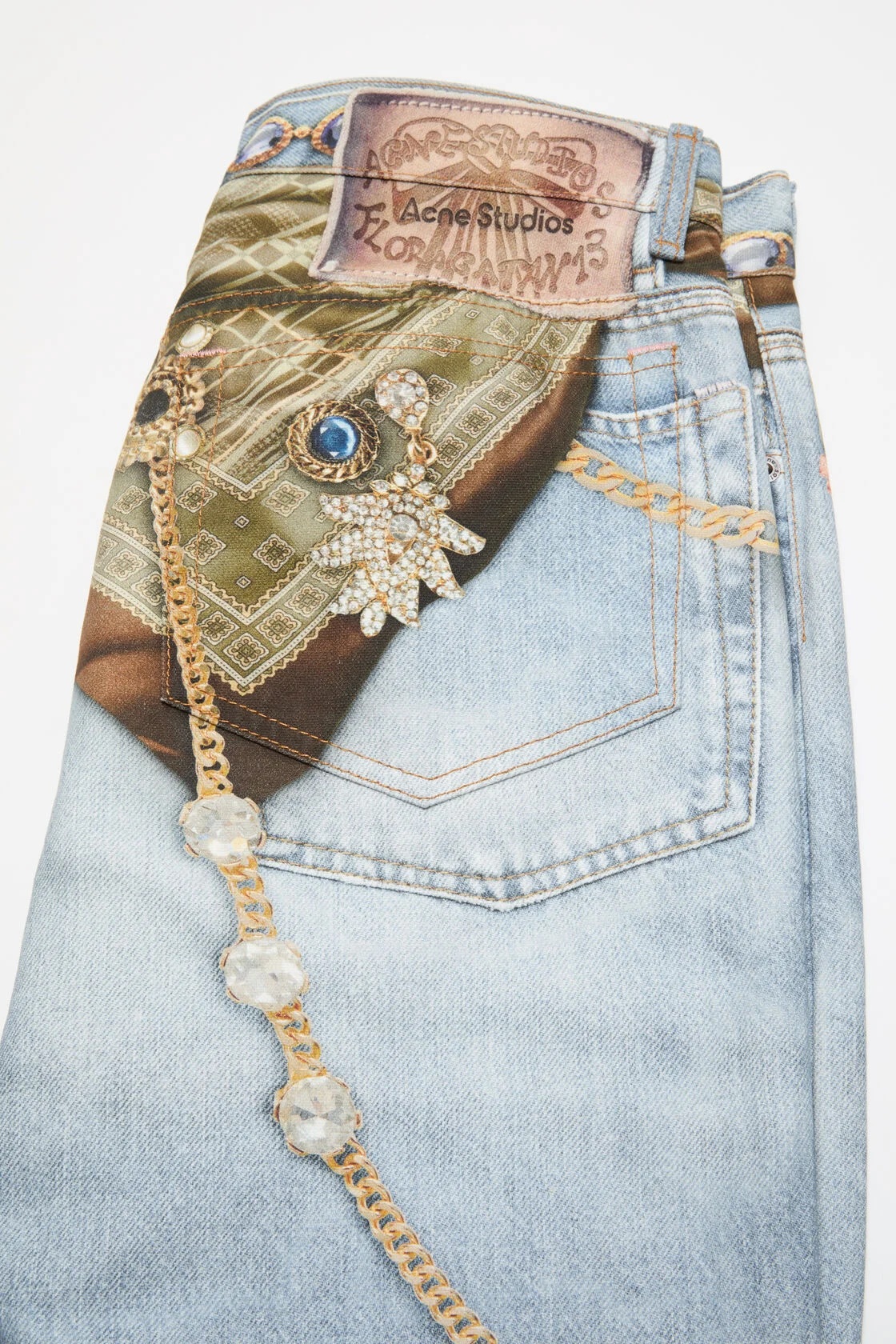 ACNE STUDIOS Jewelry Printed Jeans Regular Lenght