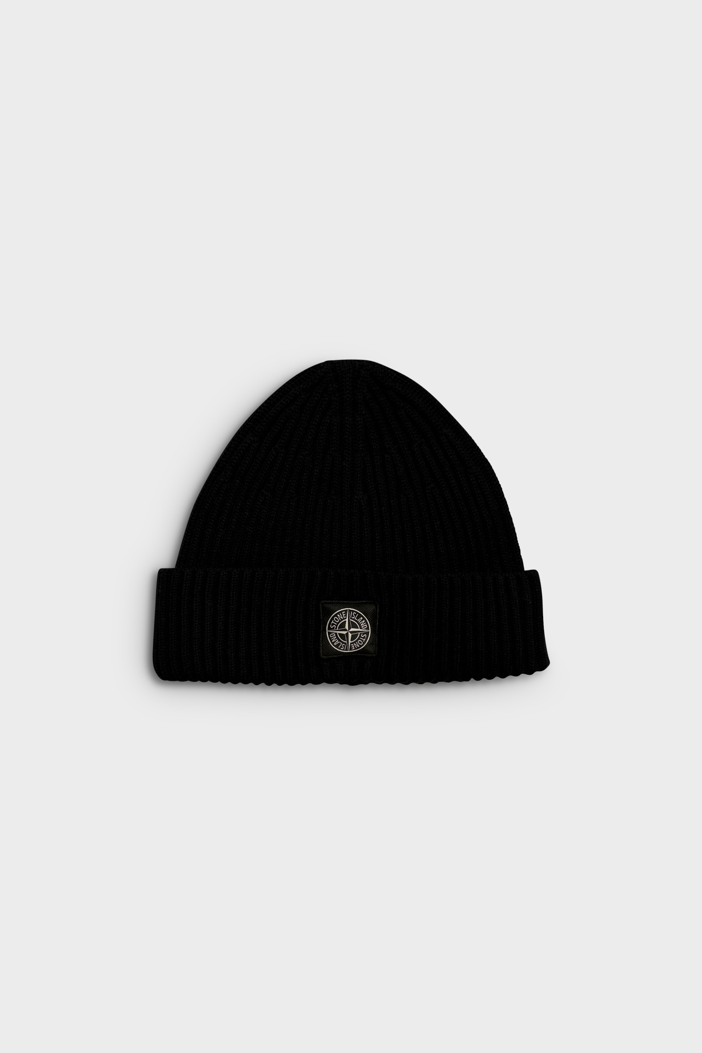 STONE ISLAND Knit Beanie in Black STONE ISLAND Knit Beanie in Black
