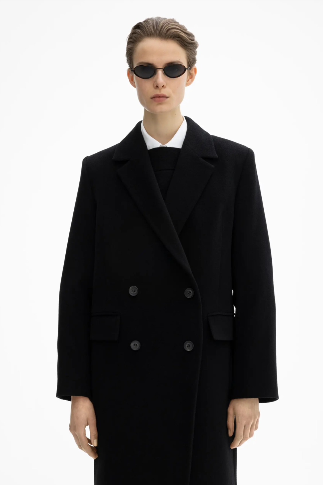 DAGMAR Double Breasted Coat in Black 40