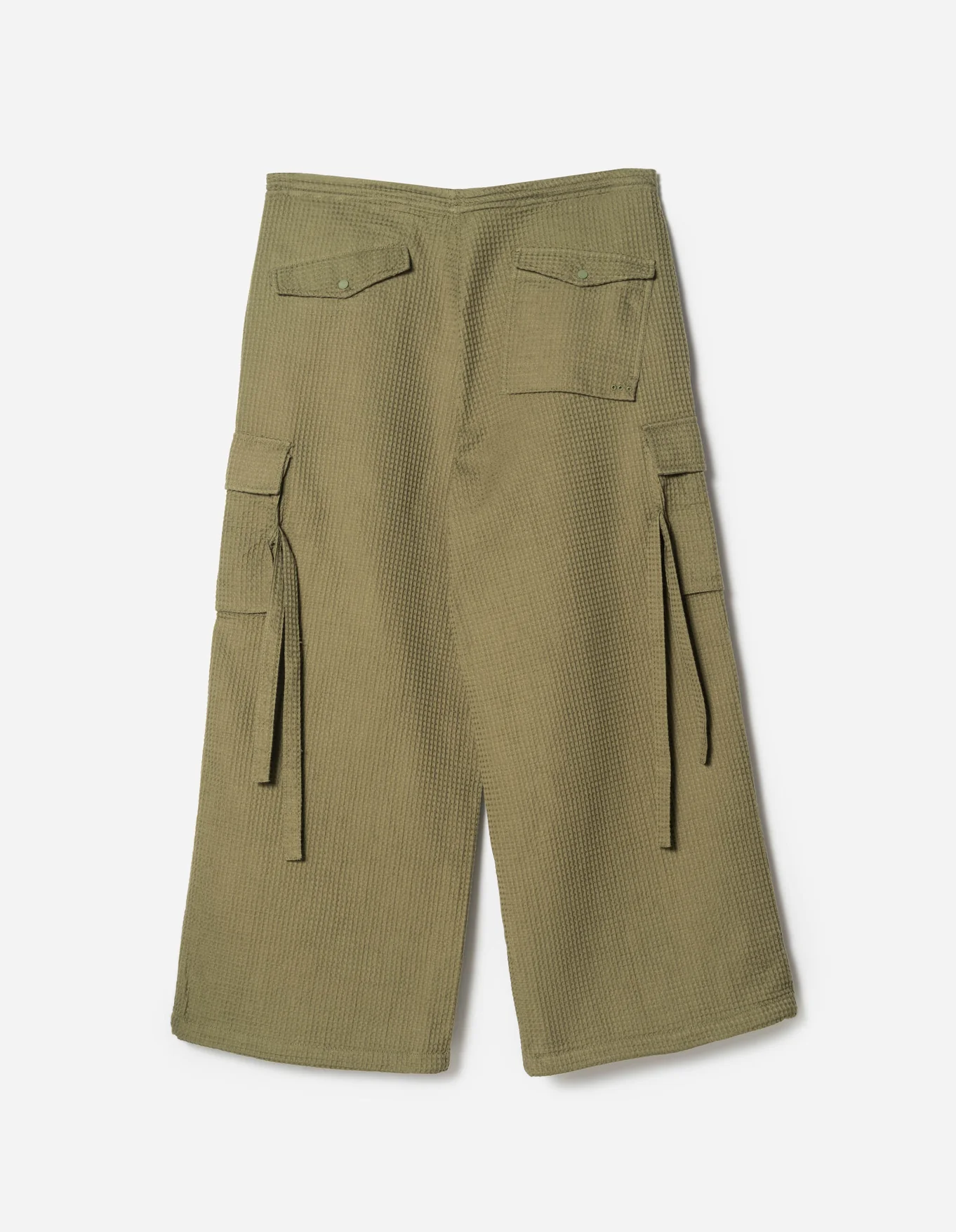 MAHARISHI 6203 Waffle Cargo Hakama Pants in Olive