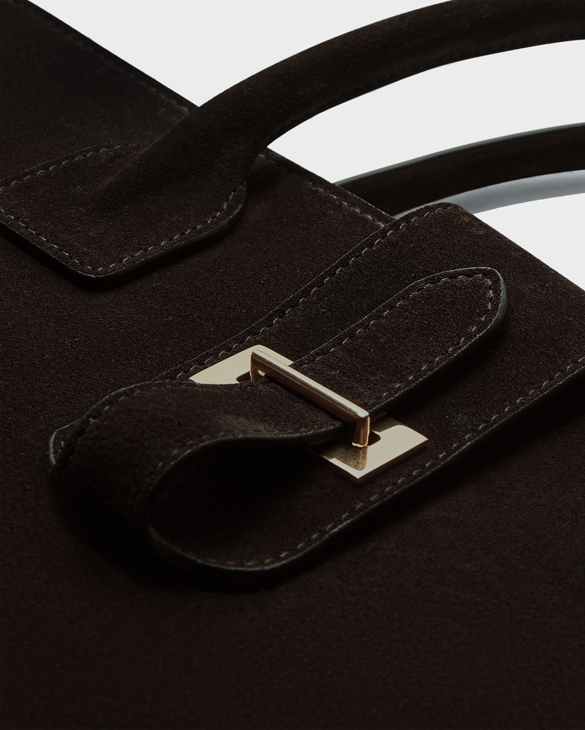 NILI LOTAN Lou Bag in Brown Suede Leather