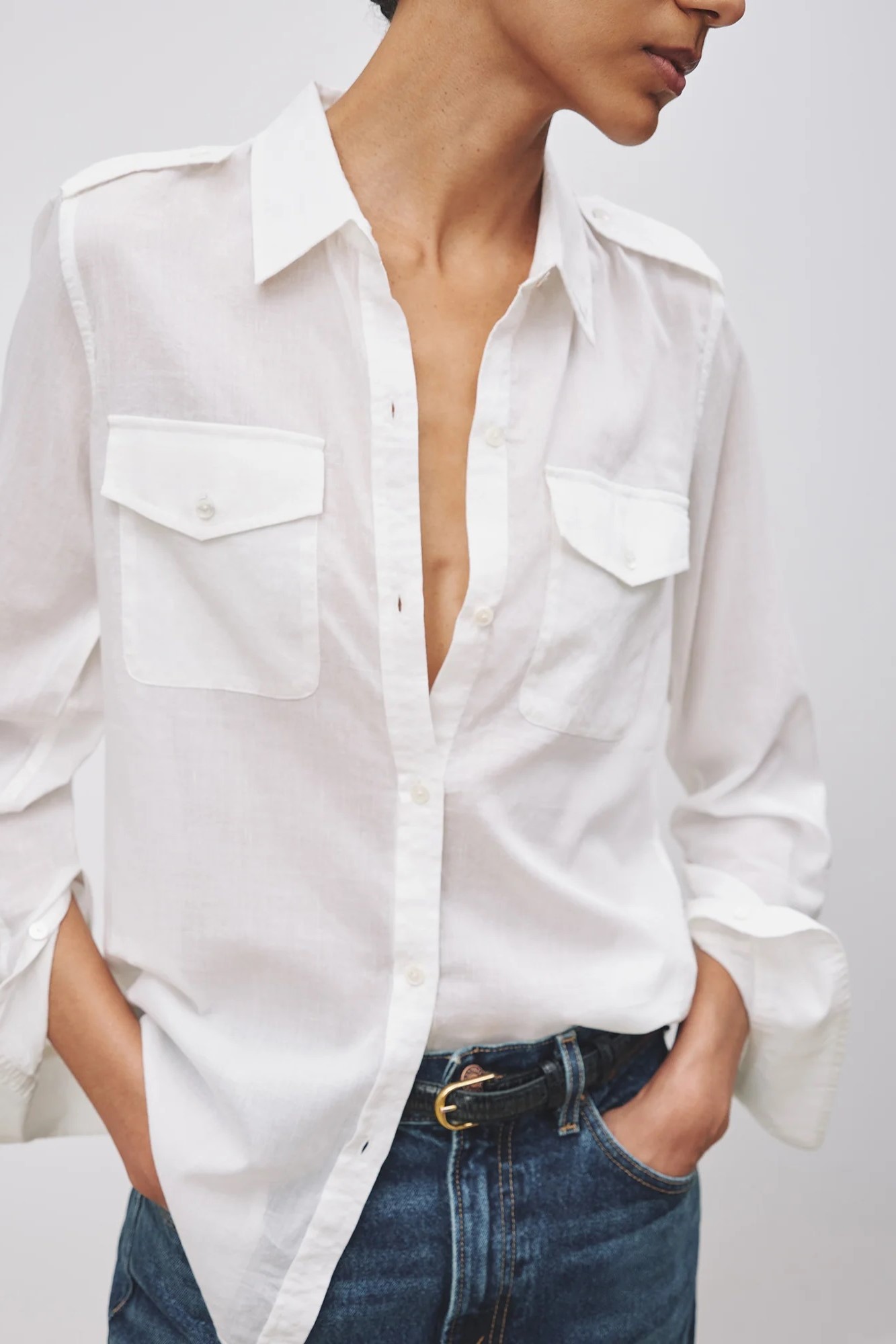 NILI LOTAN Jora Shirt in Ivory XL