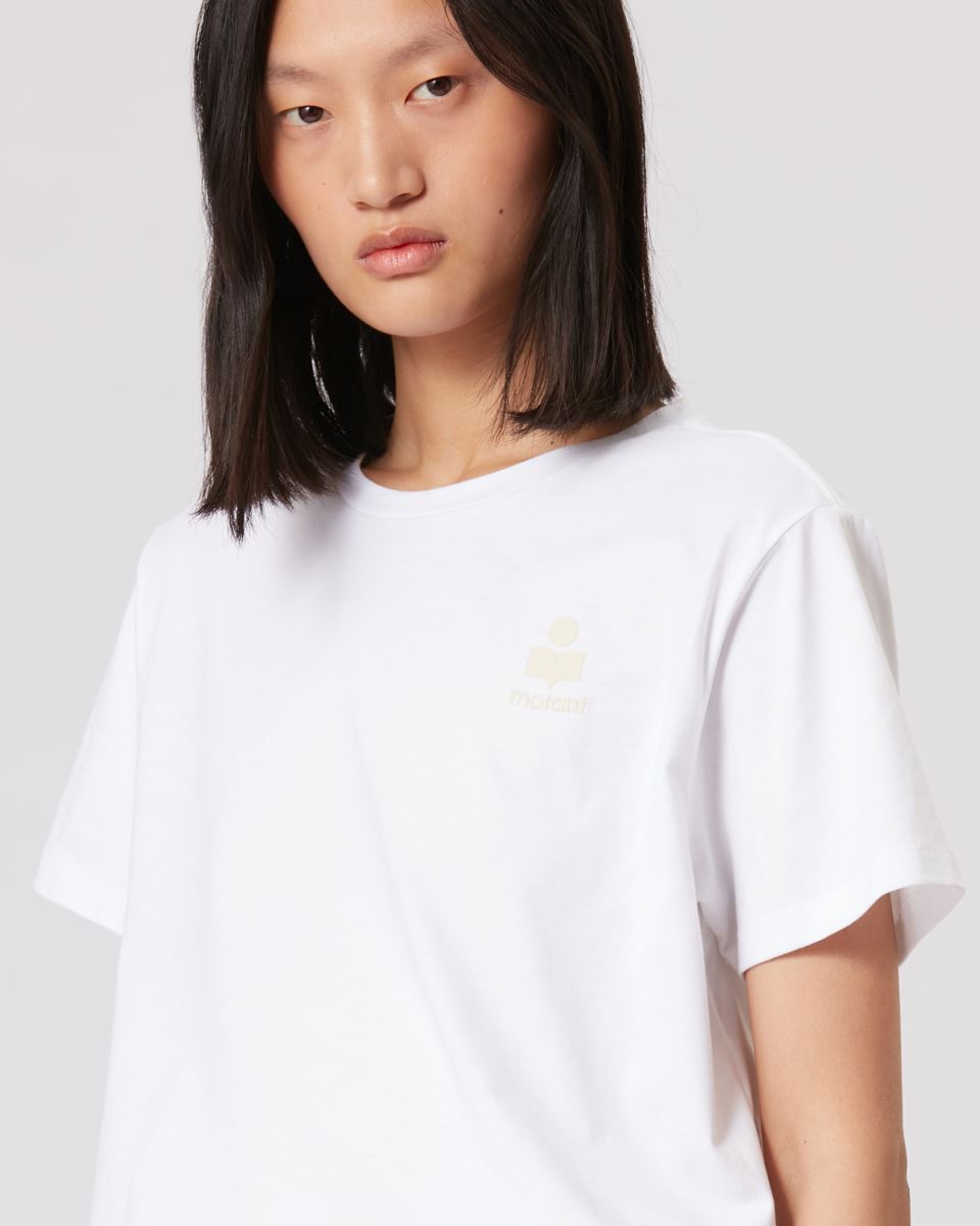 ISABEL MARANT ÉTOILE Aby Logo T-Shirt in White XS