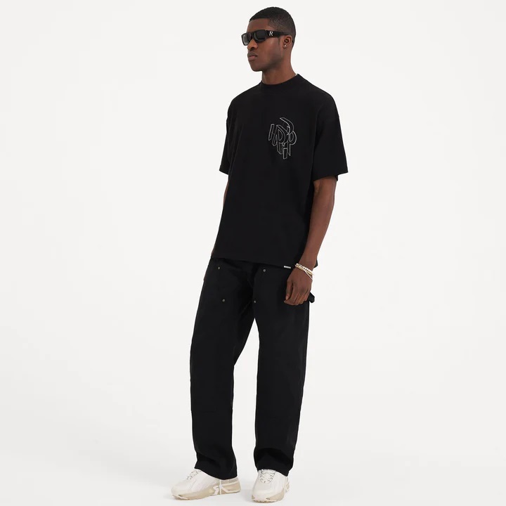 REPRESENT Initial Assembly Outline T-Shirt in Jet Black L