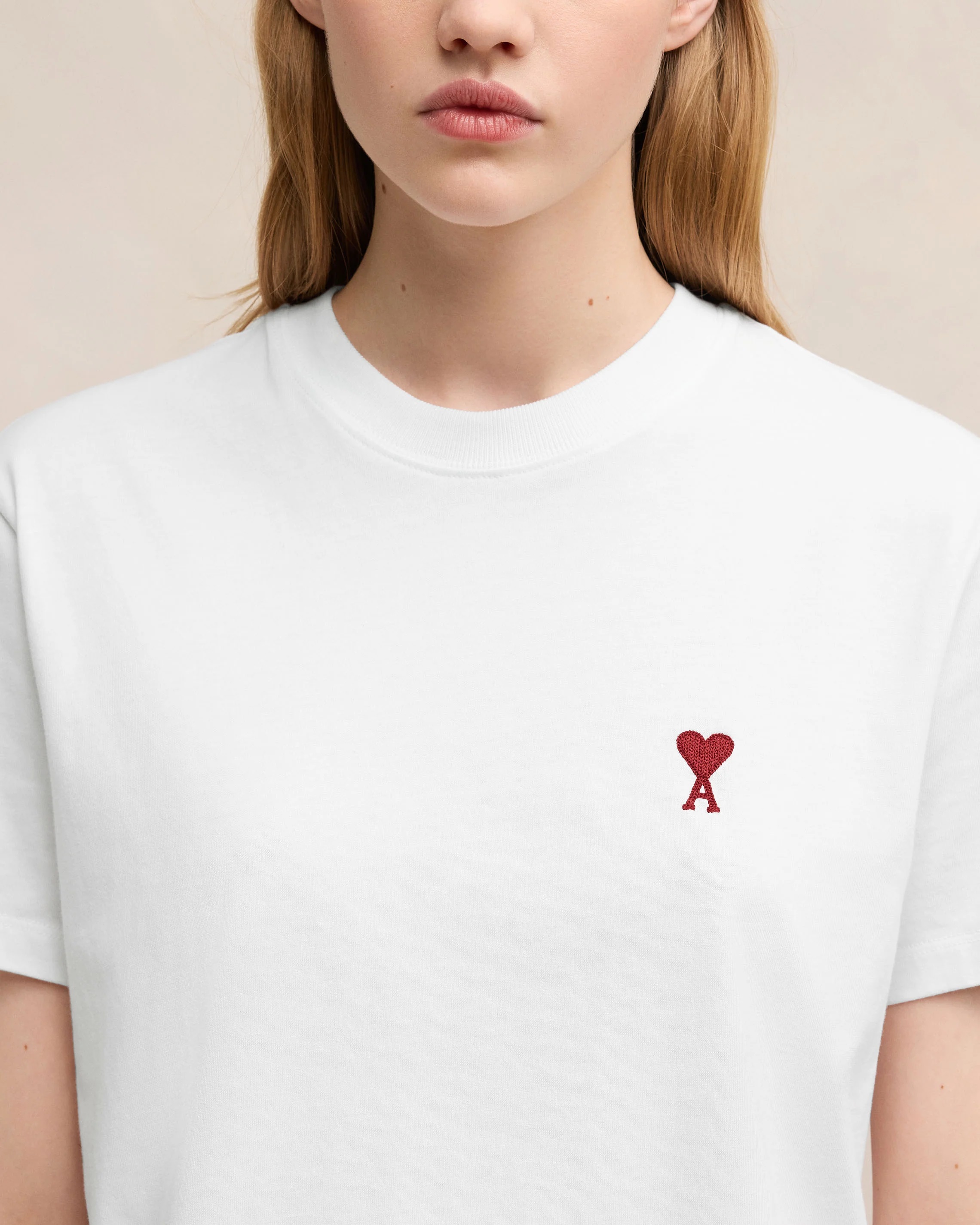 AMI PARIS de Coeur Classic Fit T-Shirt in White M