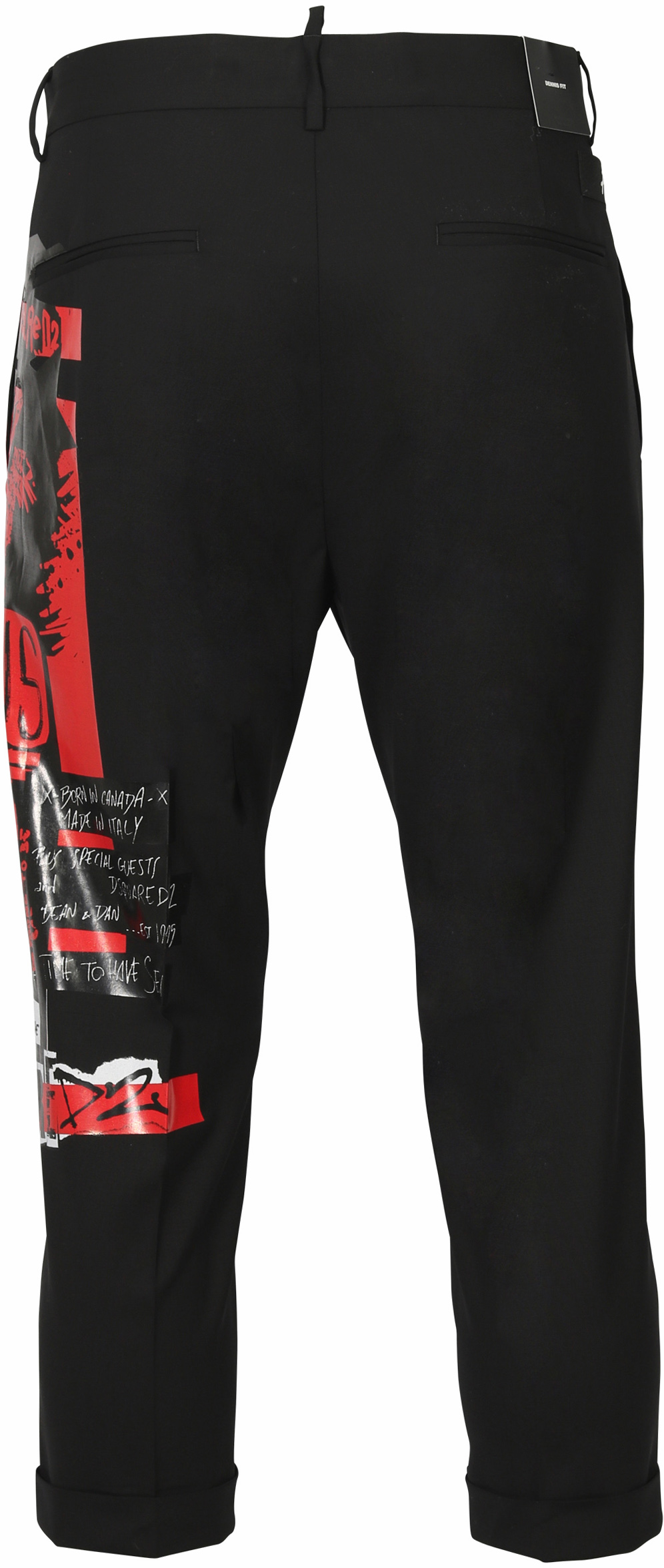 Dsquared Pant Black Red Printed