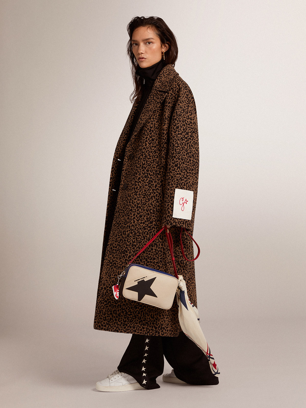 GOLDEN GOOSE Jaquard Coat Bertina in Leopard