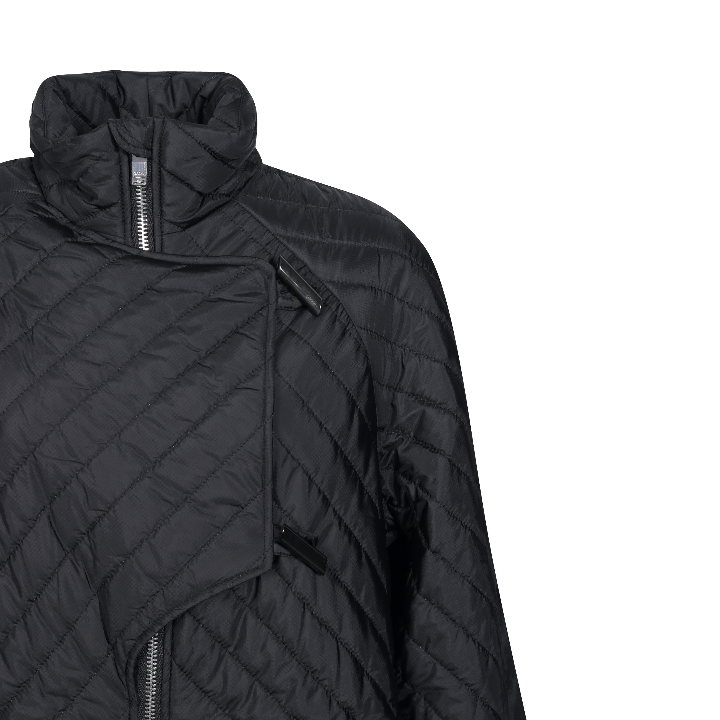 Ganni Recycled Ripstop Quilt Coat in Black 34