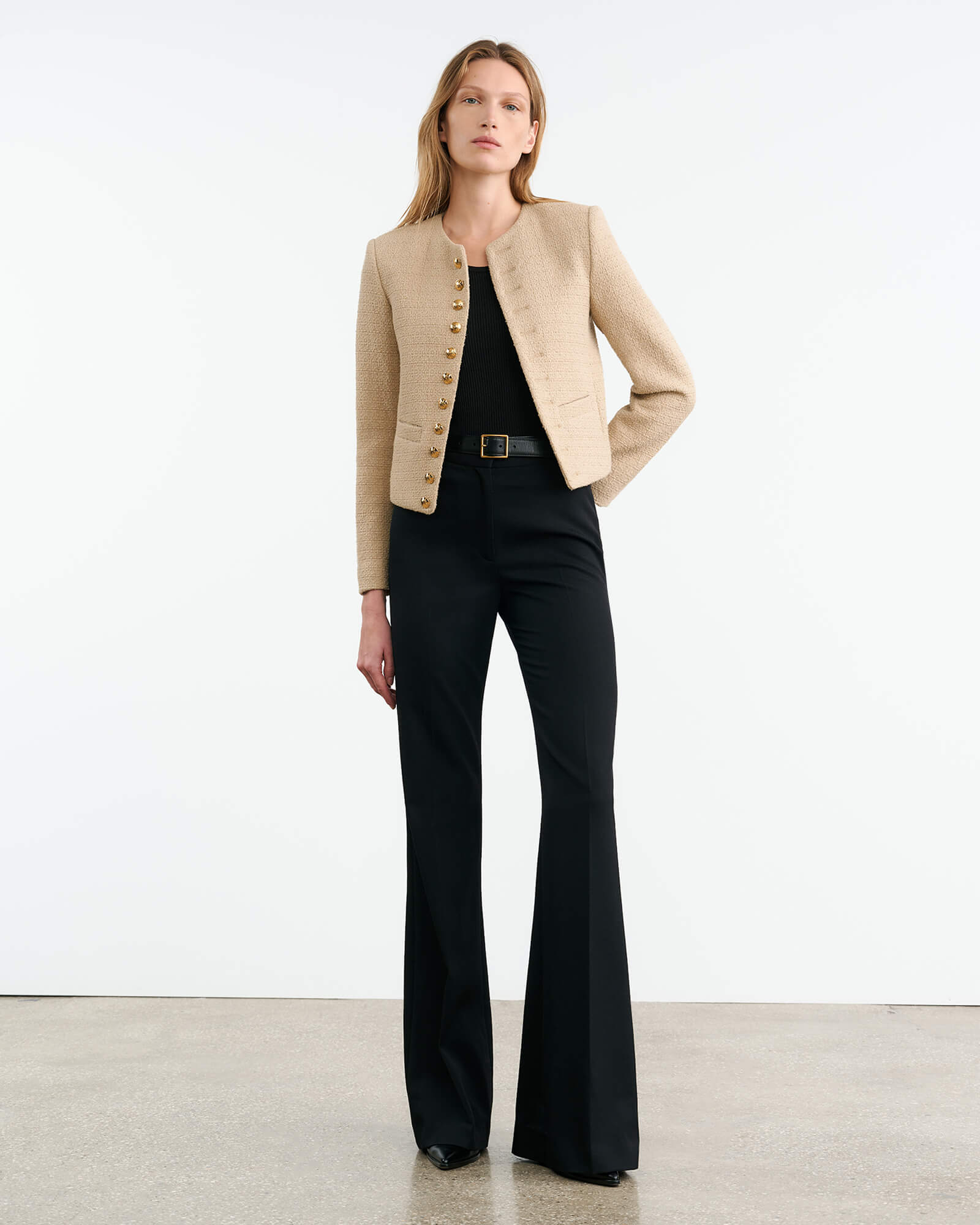 NILI LOTAN Patti Short Jacket in Beige NILI LOTAN Patti Short Jacket in Beige