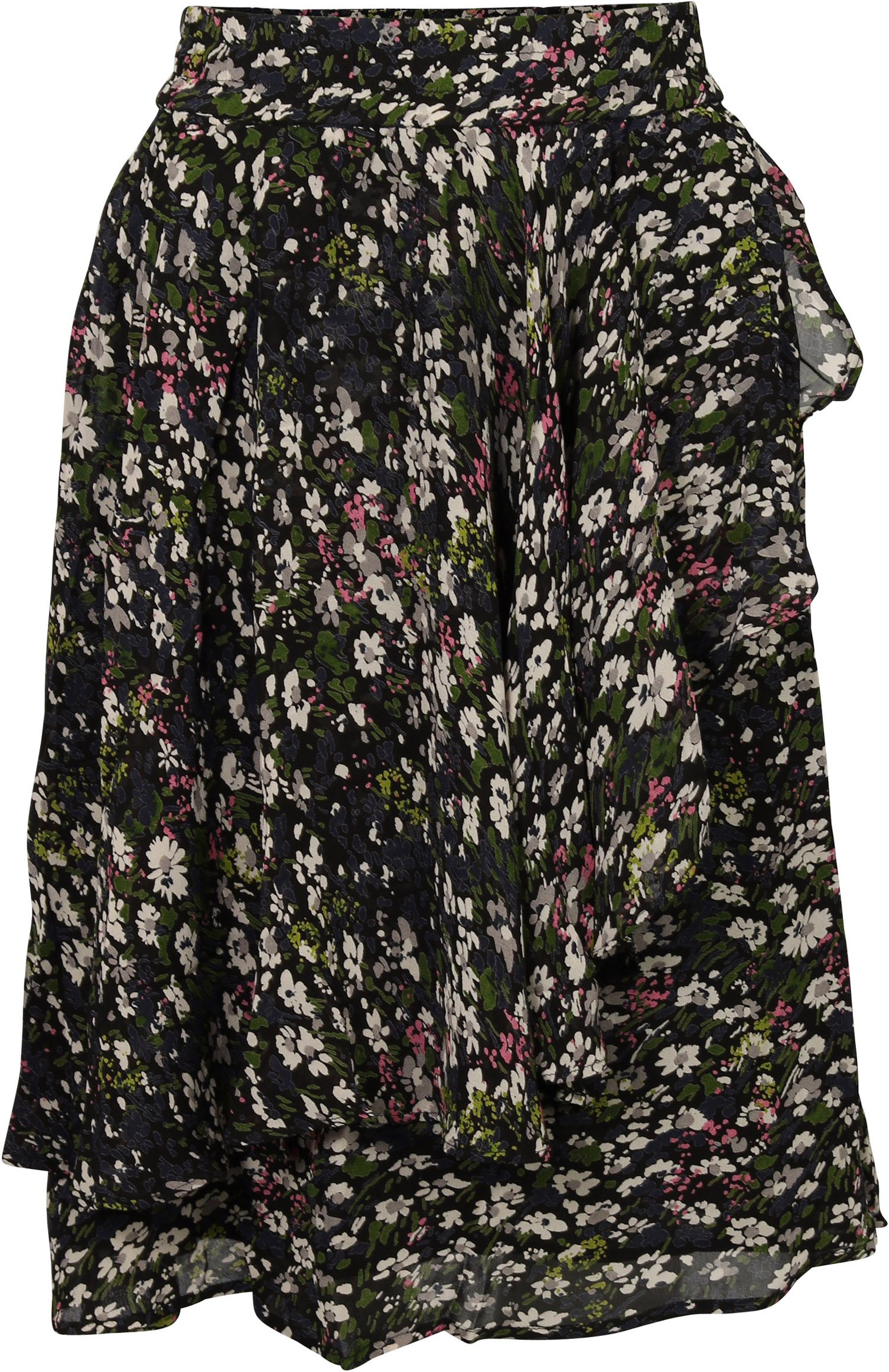 Ganni Skirt Flower Printed Georgette