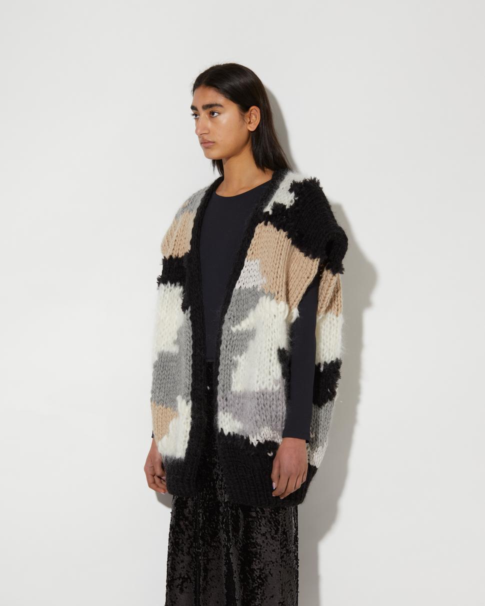 MAIAMI Camouflage Knit Vest in Monochrome M/L