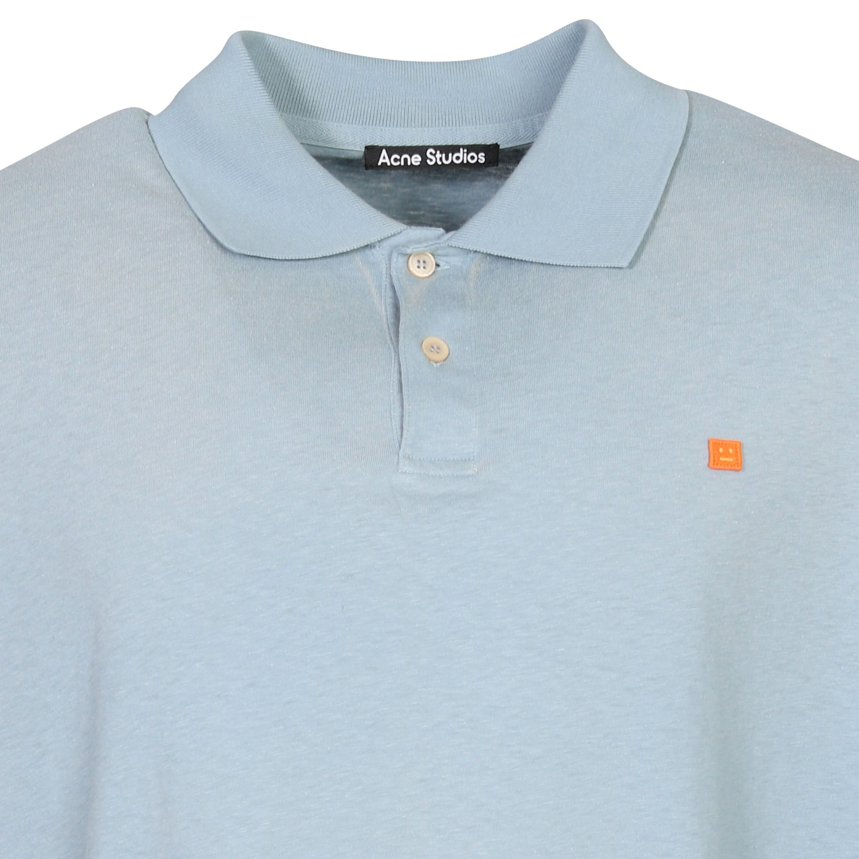 Acne Studios Face Polo Shirt in Dusty Blue