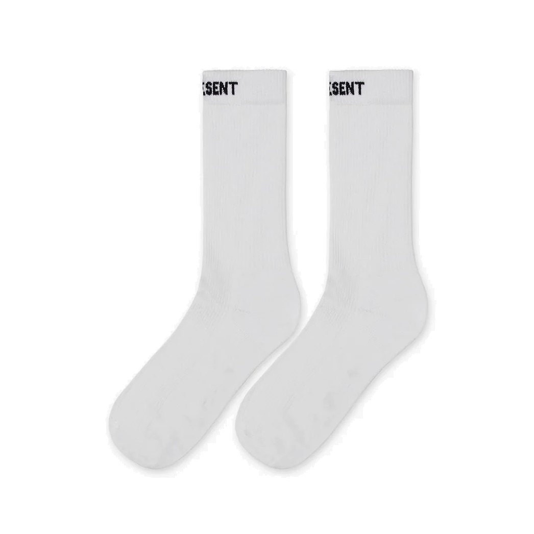 REPRESENT Logo Cuff Socks in White / Black One Size