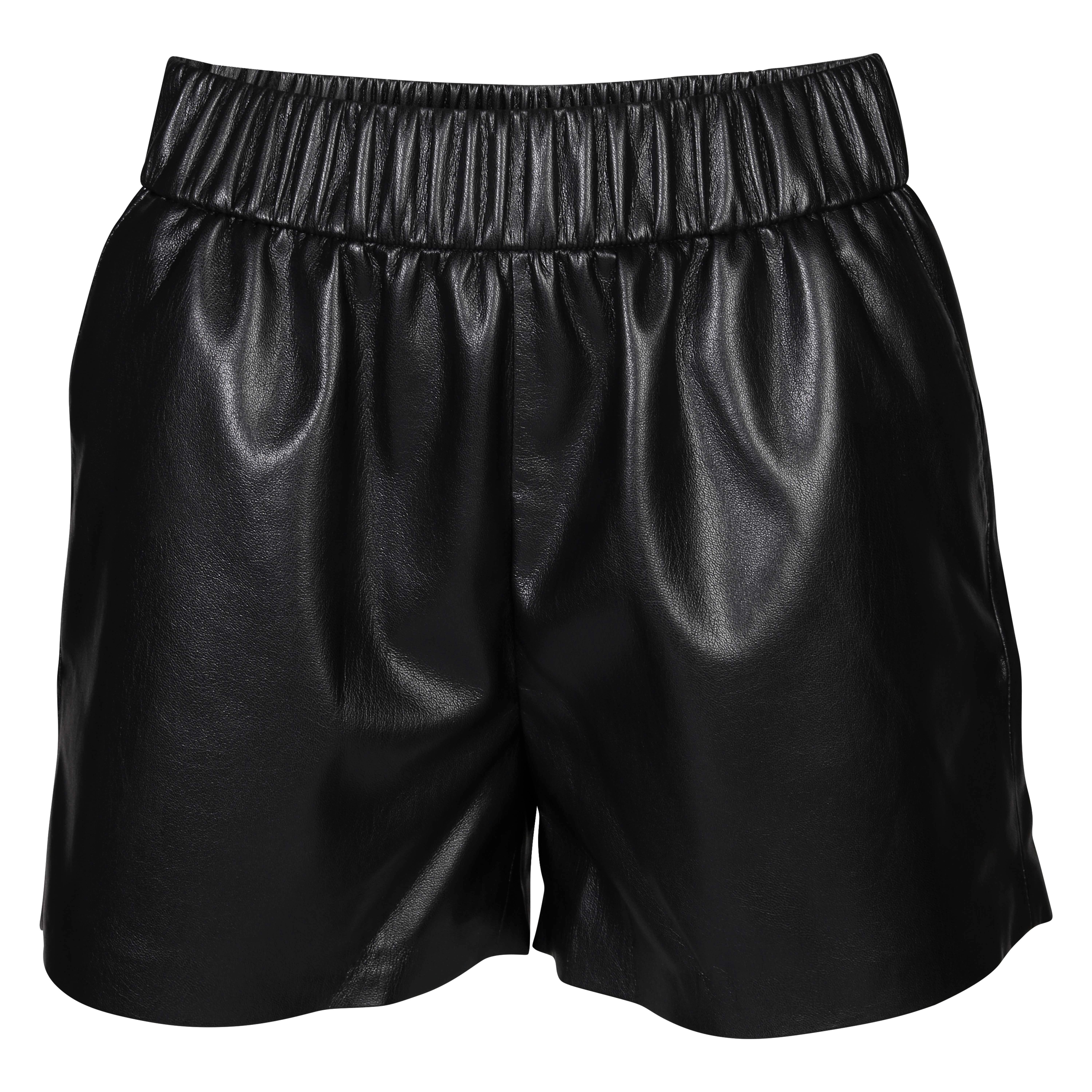 Anine Bing Sofia Short Vegan Leather in Black