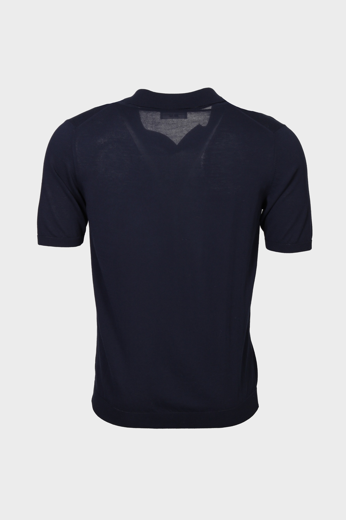 ROBERTO COLLINA Light Cotton Knit Polo Shirt in Navy