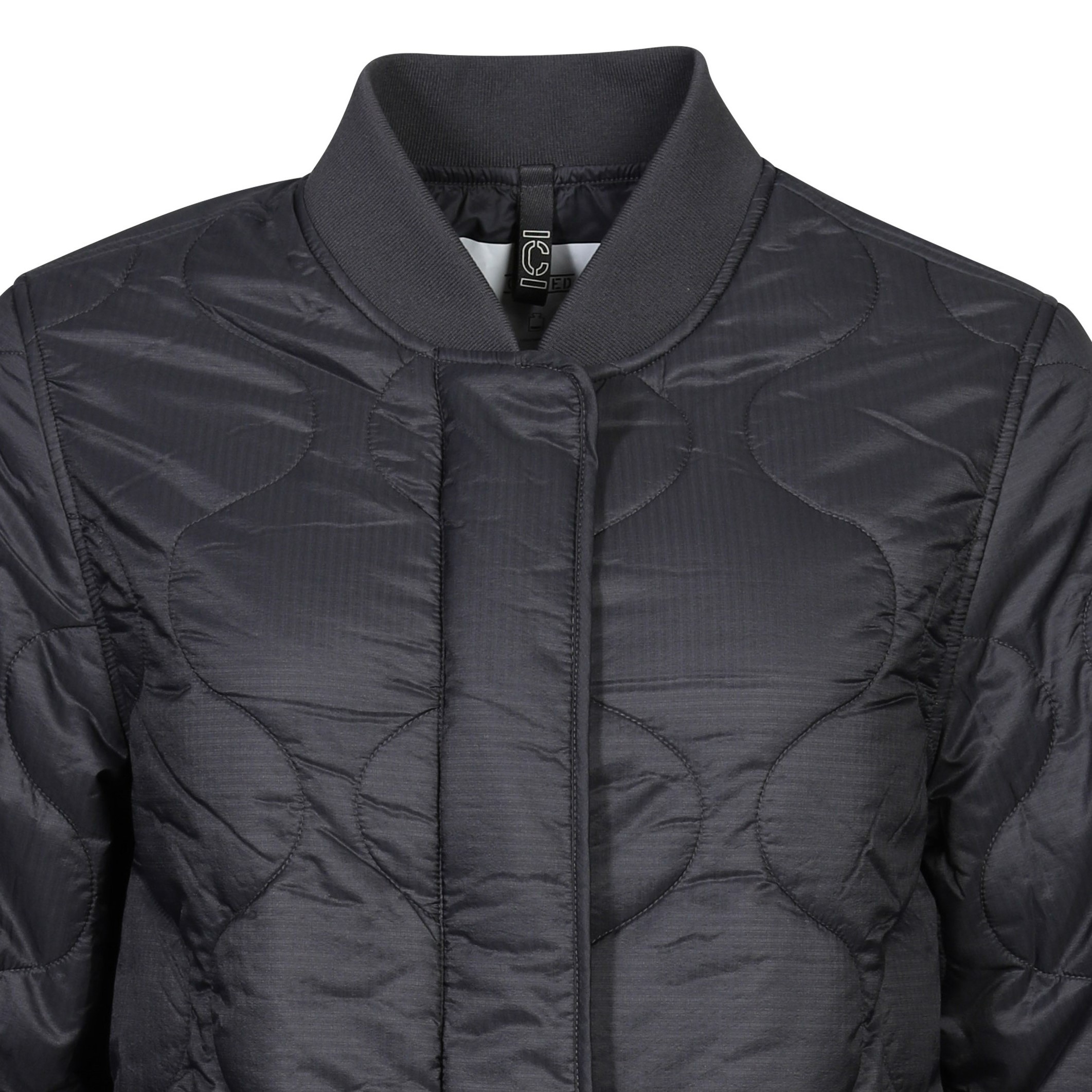 Closed Light Weight Nylon Coat in Black