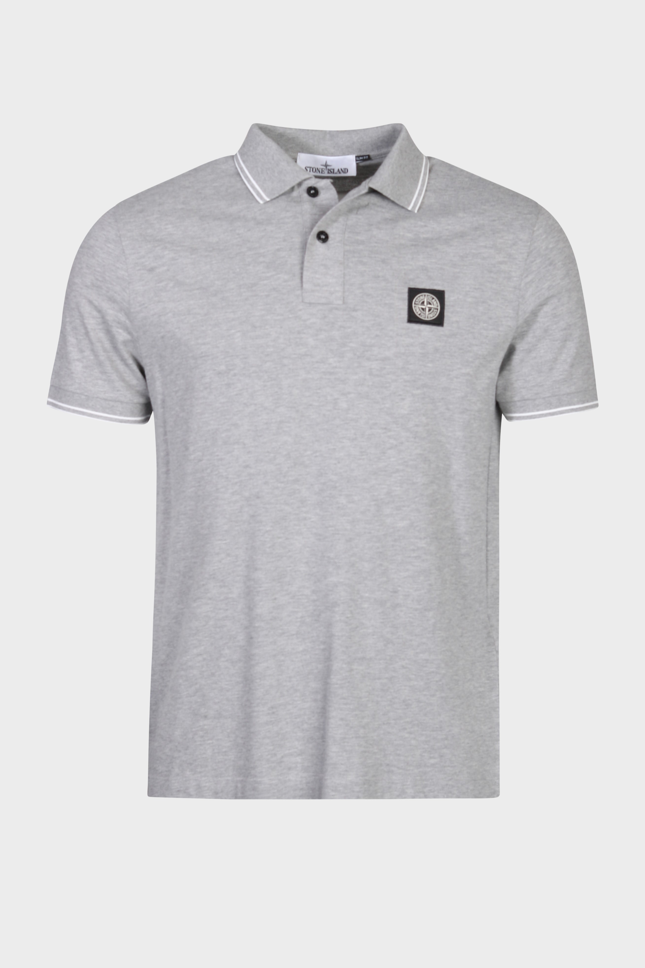 STONE ISLAND Slim Fit Polo Shirt in Heather Grey 3XL