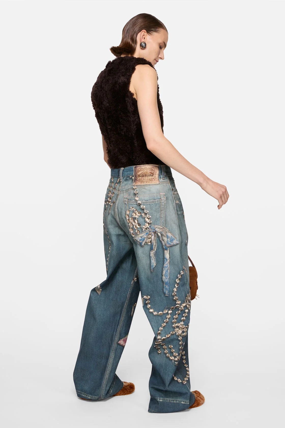 ACNE STUDIOS 1981 Trompe-l'oeil-Print Baggy Jeans in Petite Length