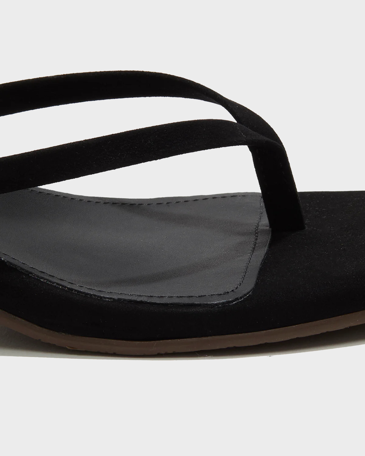 TKEES Square Toe Julia Kitten Heel Suede in Sable
