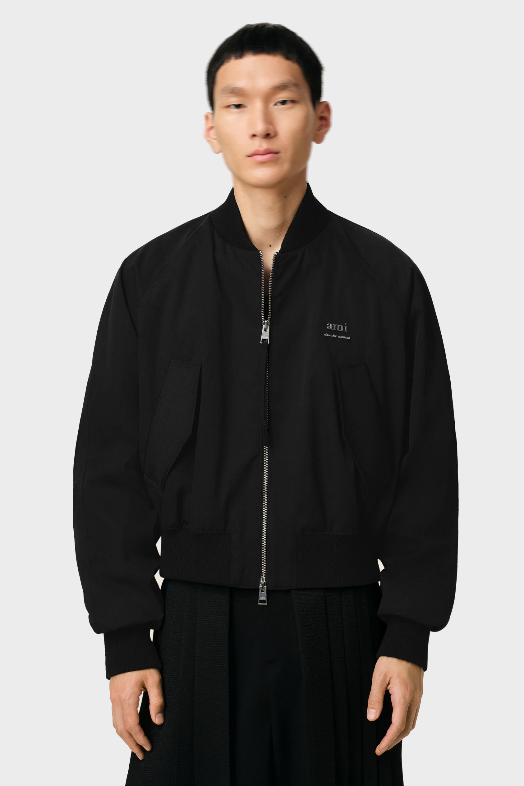 AMI PARIS Light Padded Bomber Jacket in Black AMI PARIS Light Padded Bomber Jacket in Black