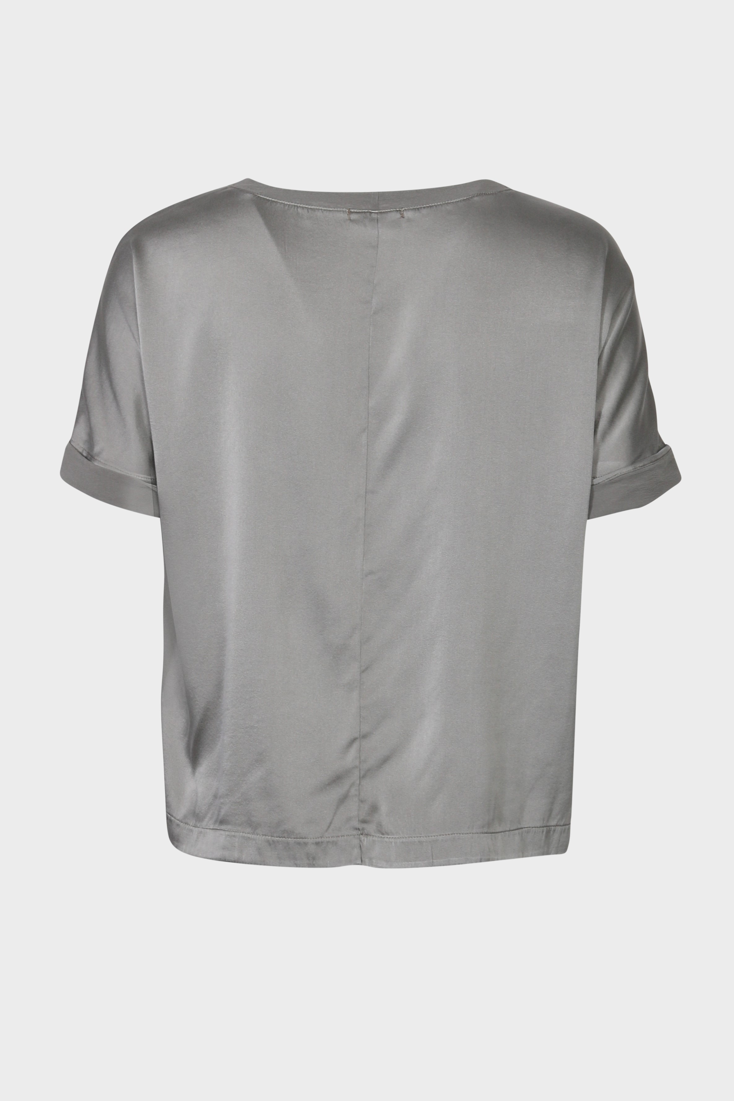 TRANSIT PAR SUCH Silk Stretch Top in Grey XS TRANSIT PAR SUCH Silk Stretch Top in Grey L
