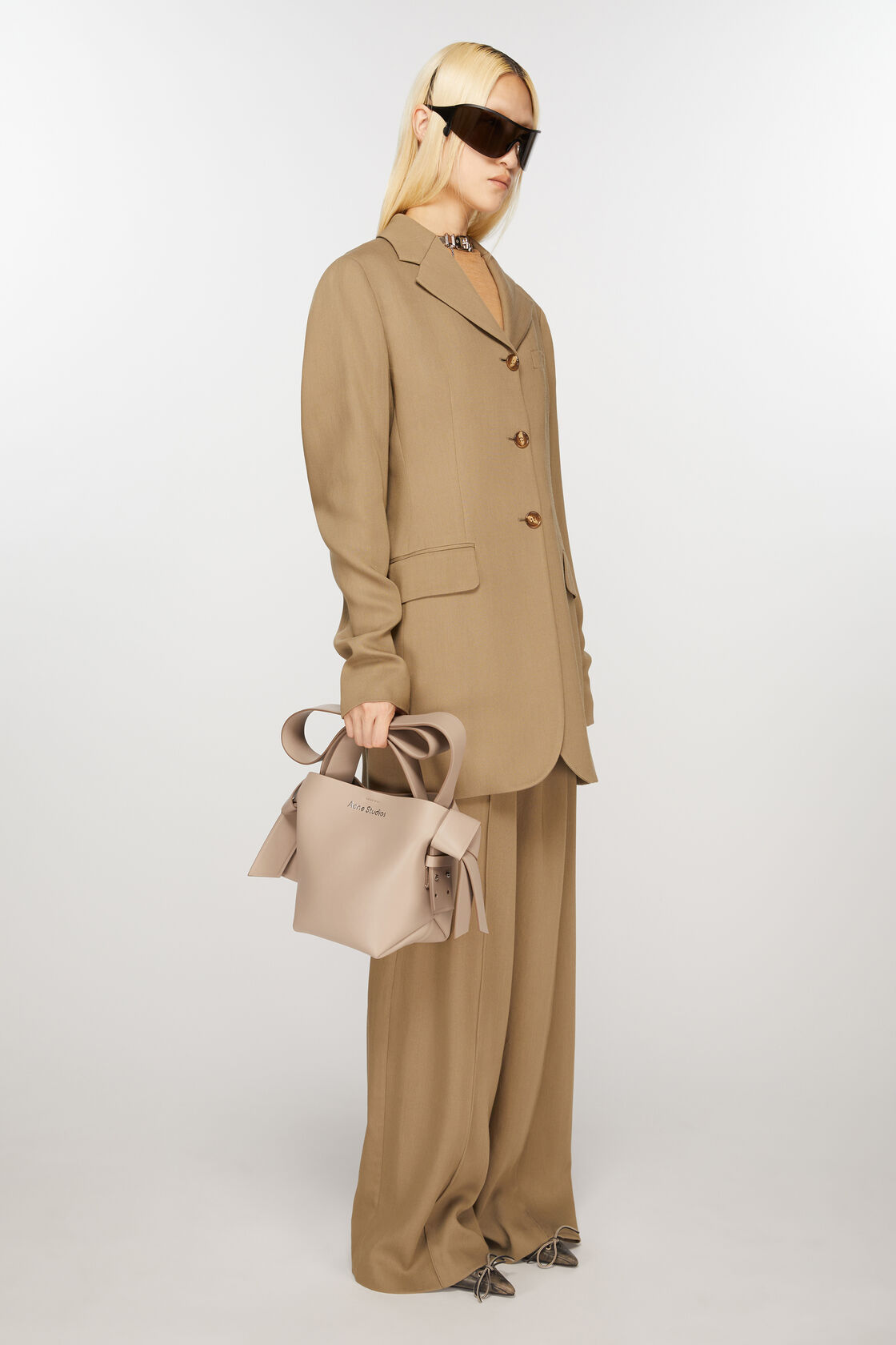 ACNE STUDIOS Musubi Mini R Shoulder Bag in Taupe Beige