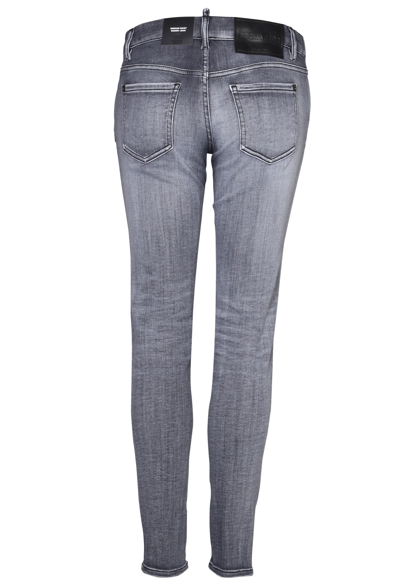 DSQUARED2 Medium Waist Skinny Jeans in Washed Grey