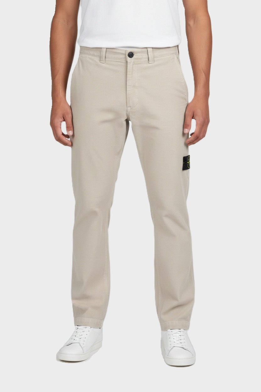 STONE ISLAND Cotton Canvas Pant in Washed Beige