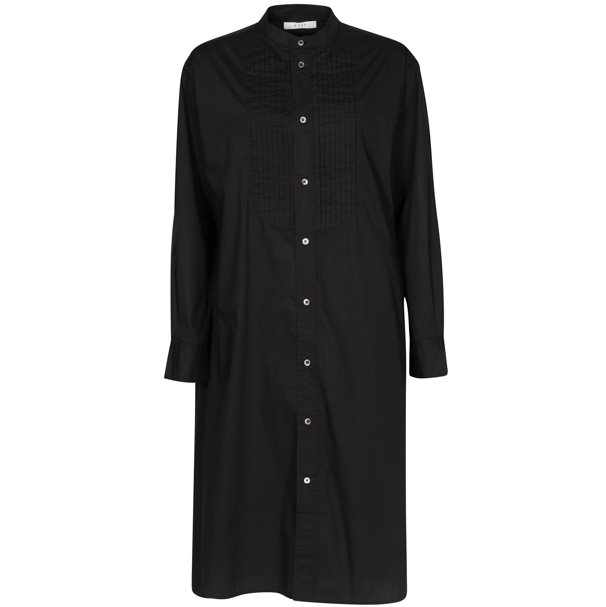 6397 Tuxedo Shirt Dress in Black M