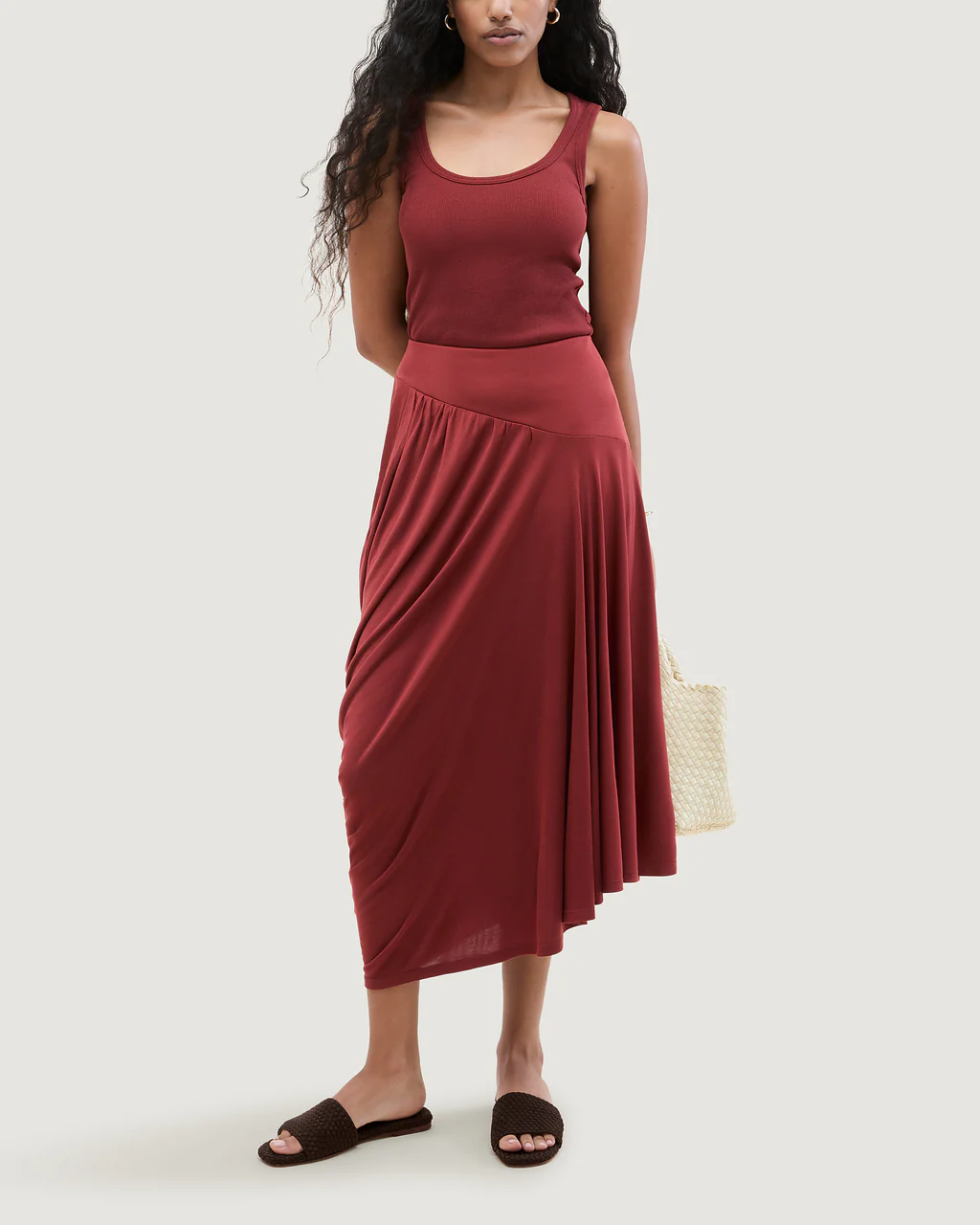 NAGHEDI Handwoven St.Barths Slide in Chocolate