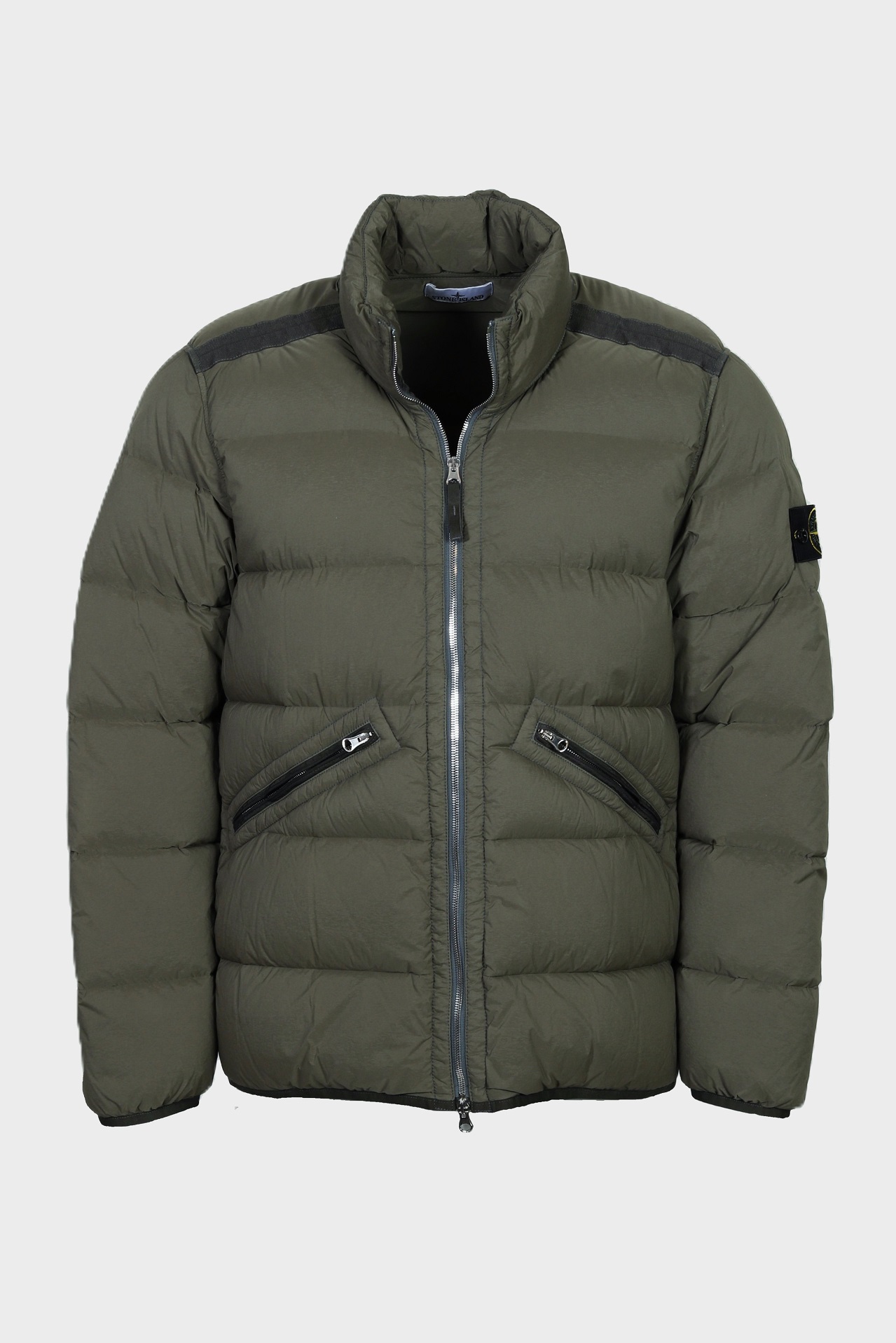 STONE ISLAND Seamless Tunnel Nylon Down Jacket in Olive STONE ISLAND Seamless Tunnel Nylon Down Jacket in Olive