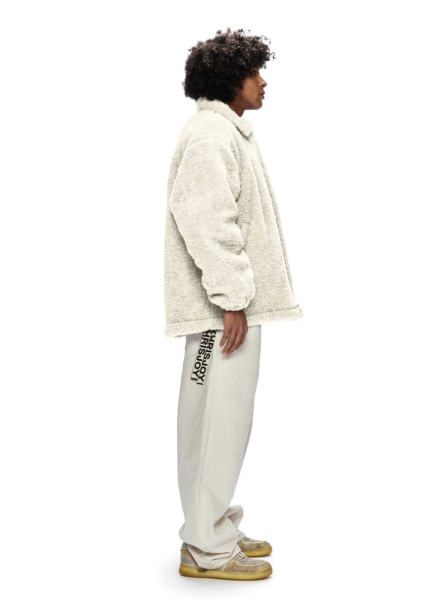 Khrisjoy Puff Coach Pile Jacket in Off White