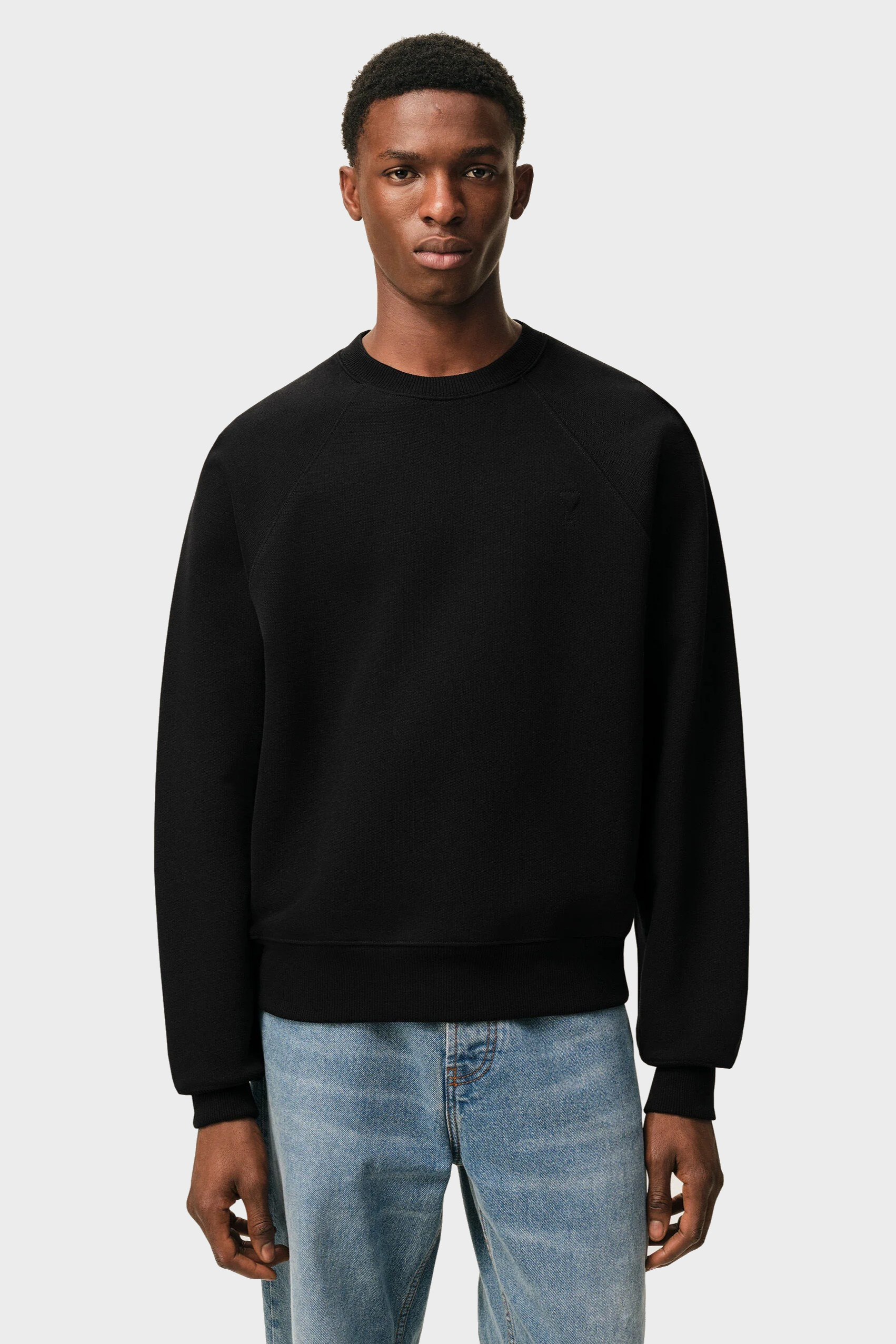 AMI PARIS de Coeur Embossed Sweatshirt in Black