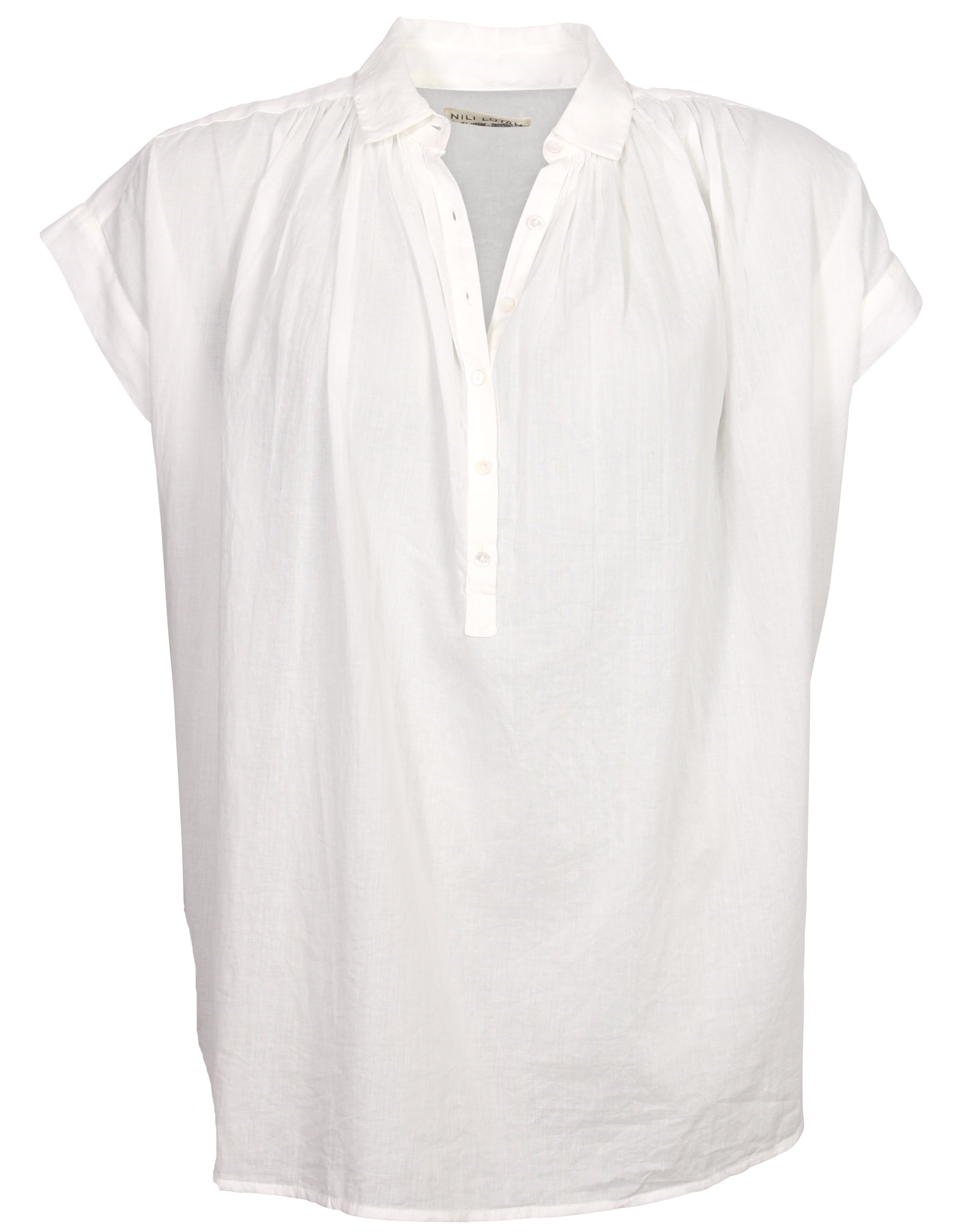 Nili Lotan Cotton Voile Normandy Blouse Ivory
