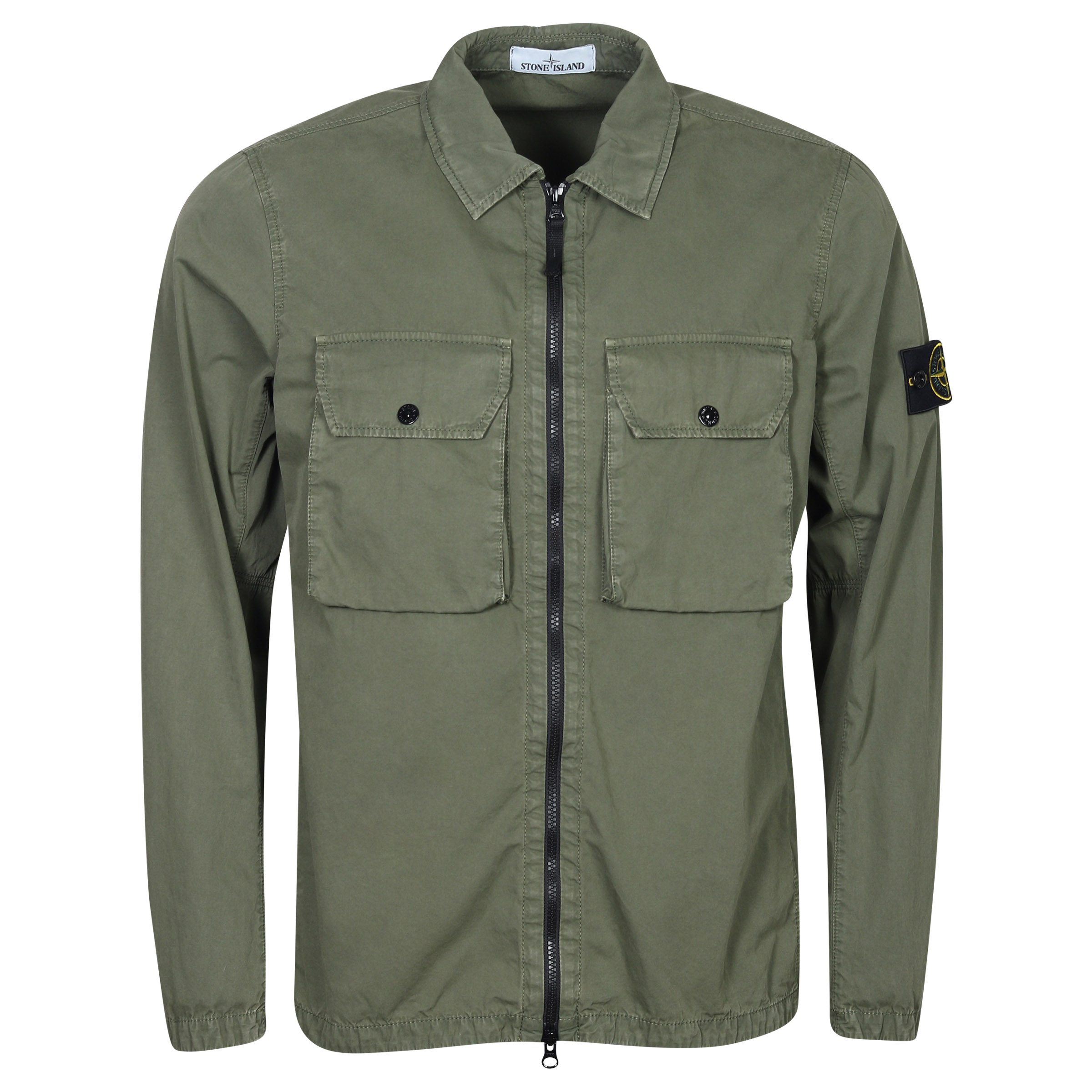 Stone Island Cotton Overshirt Washed Olive