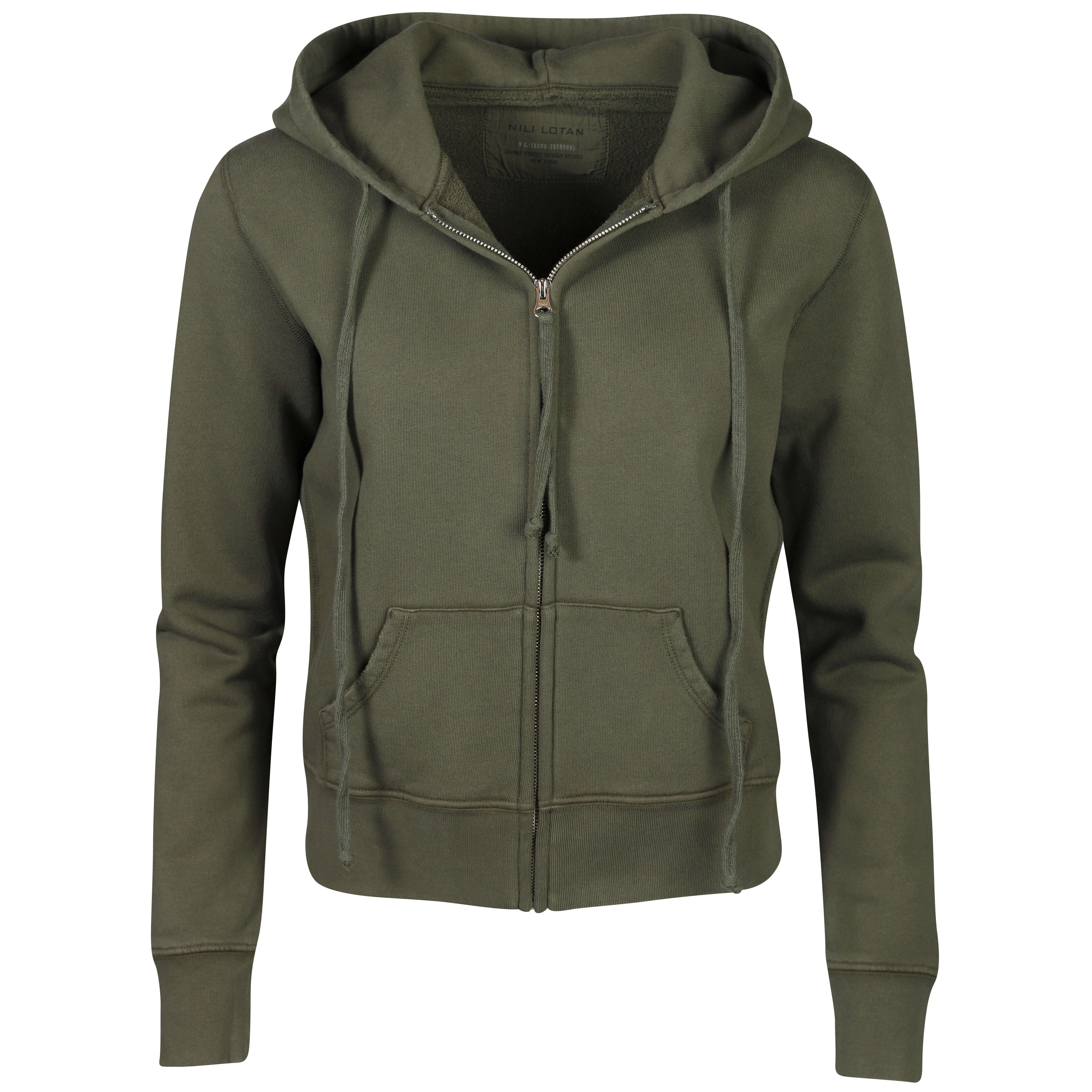 Nili Lotan Calli Zip Hoodie in Uniform Green